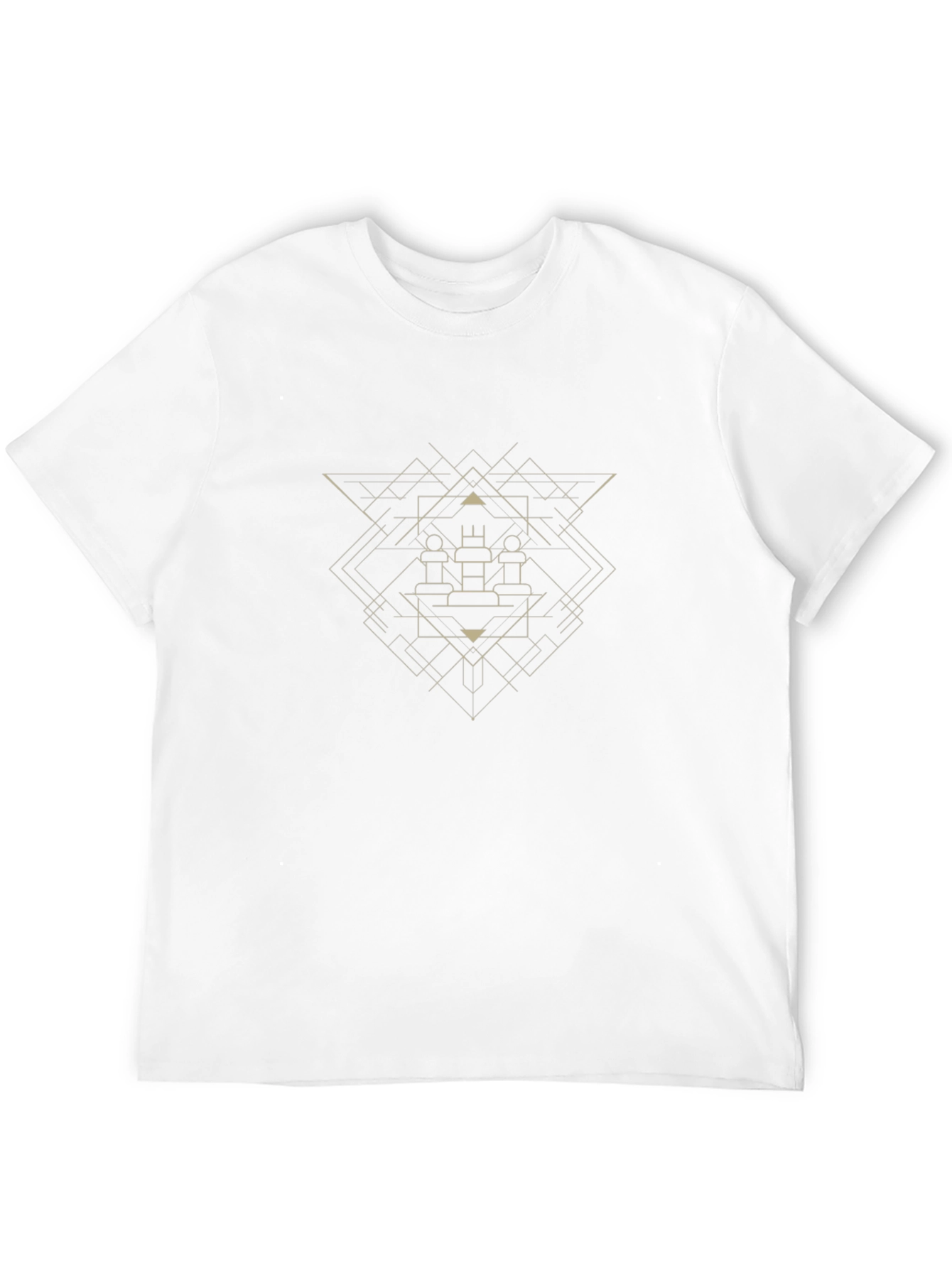 Geometric Chess Graphic Tee - Modern Black T-Shirt