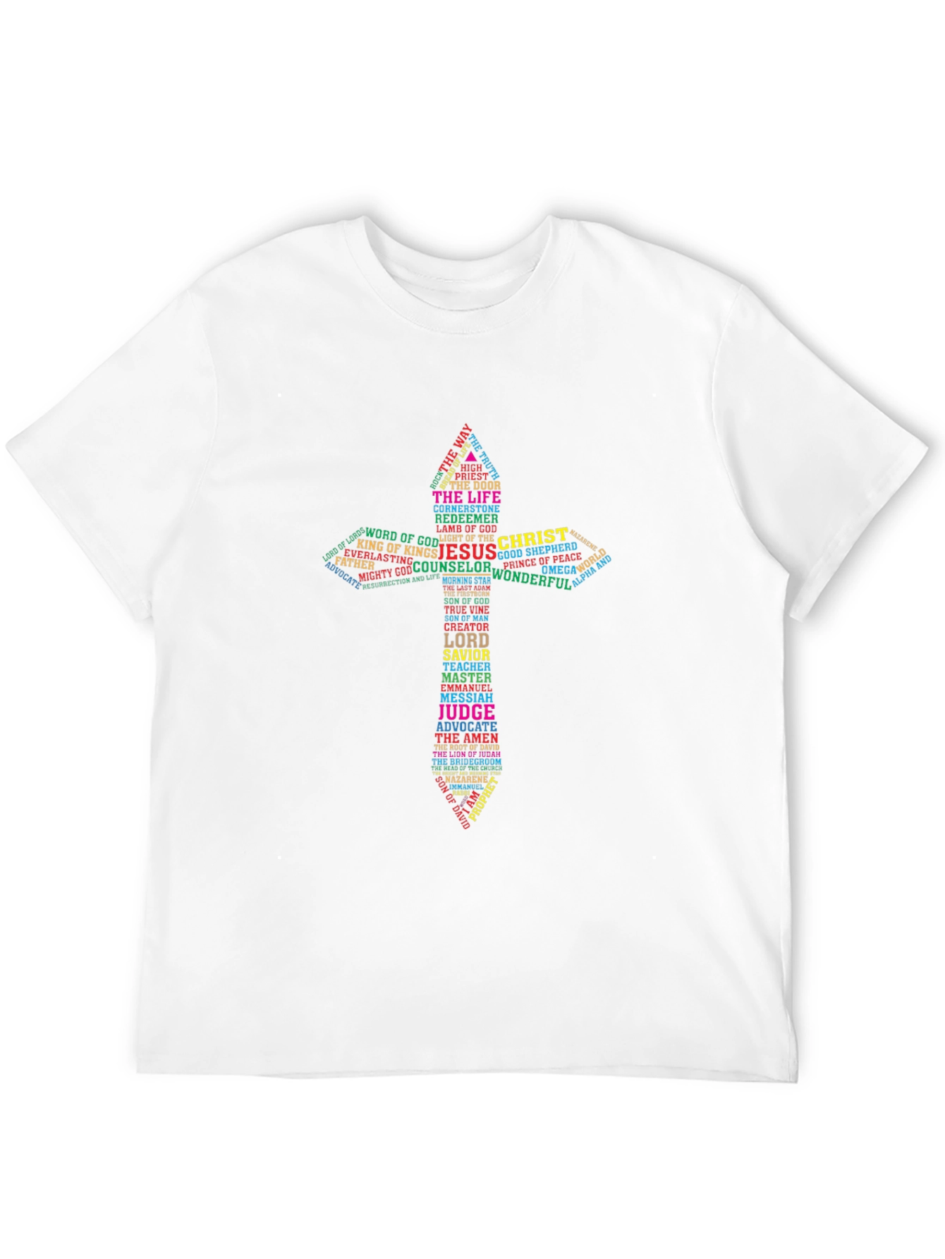 Christian Word Art Cross T-Shirt - Religious Apparel