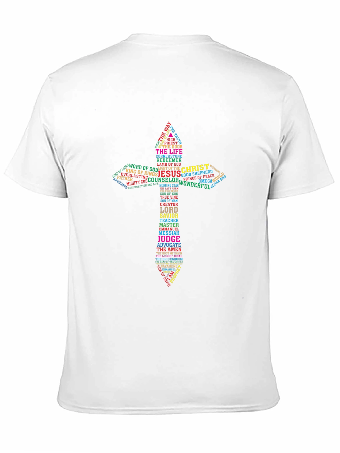 Christian Word Art Cross T-Shirt - Religious Apparel