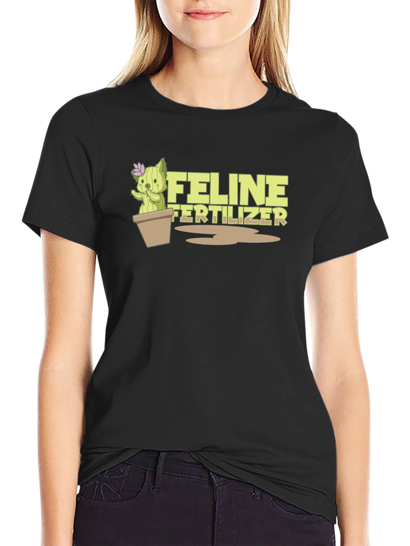 Feline Fertilizer T-Shirt - Funny Cat Cactus Tee