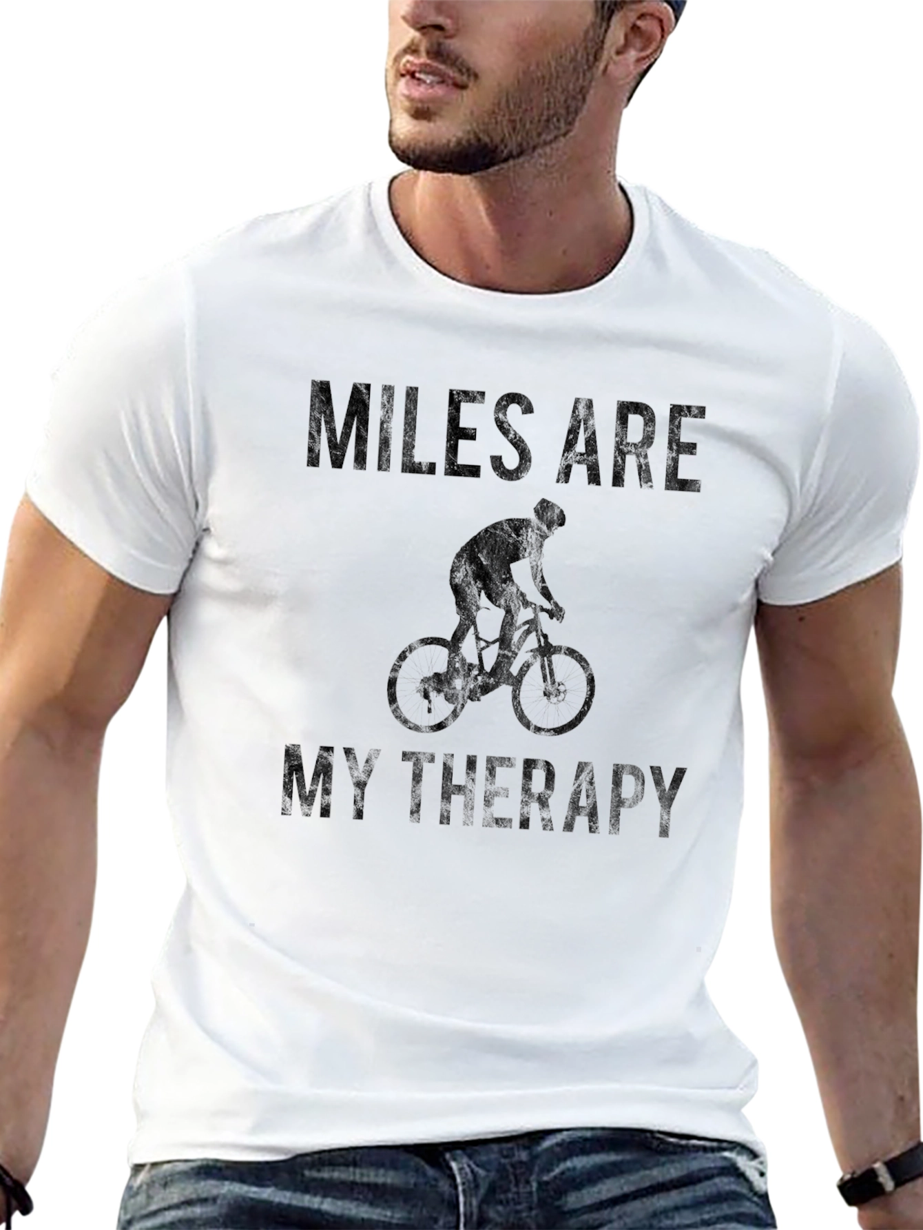 Miles Are My Therapy T-Shirt - Cycling Design