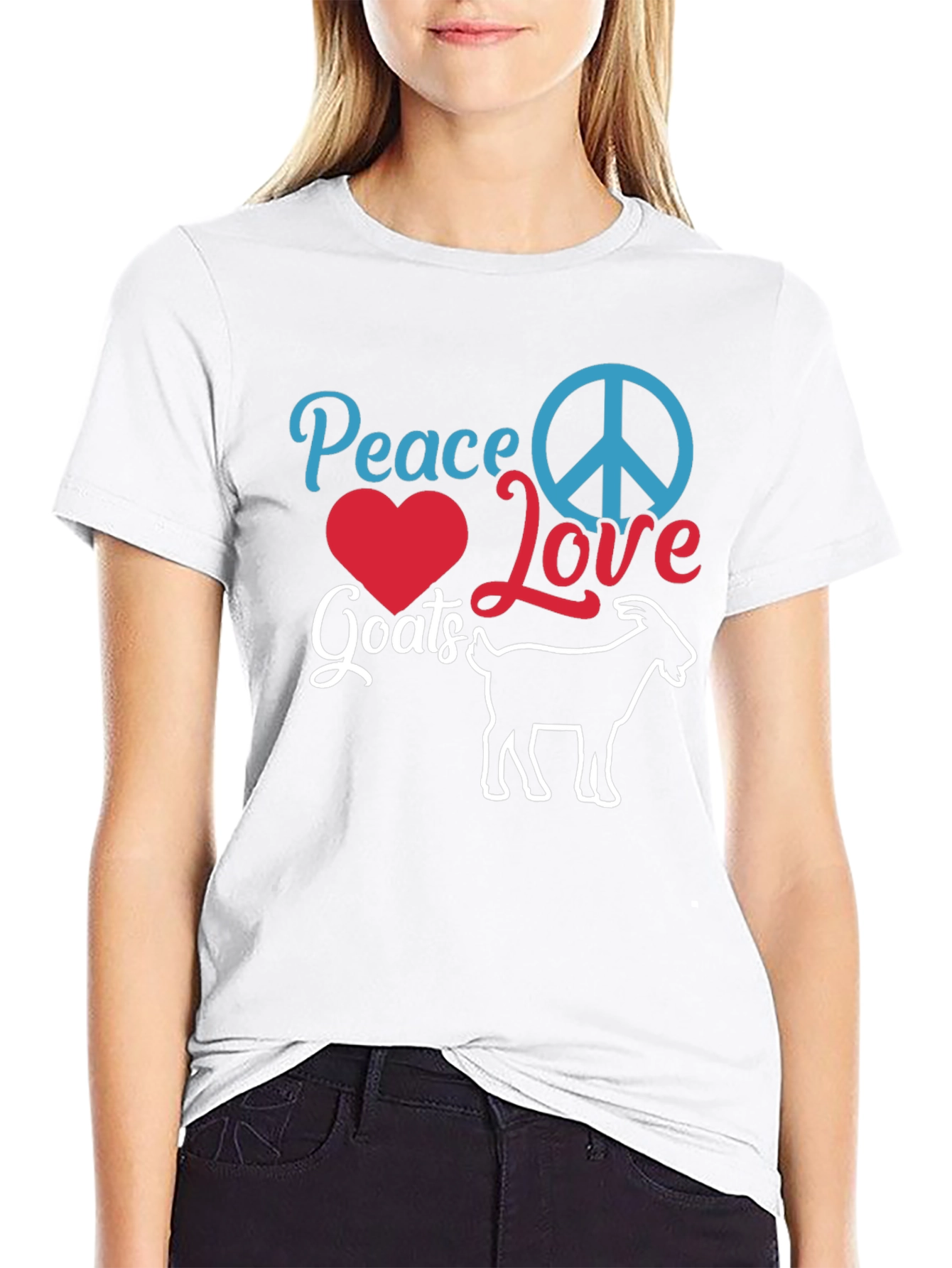 Peace Love Goats Black T-Shirt