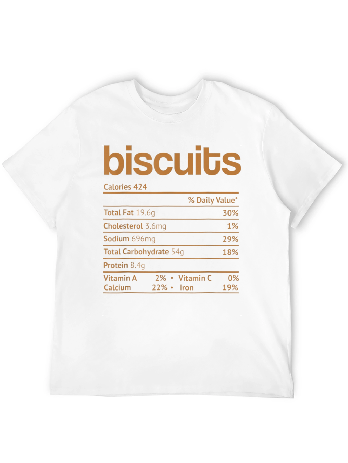 Biscuits Nutrition Facts Graphic Novelty T-Shirt