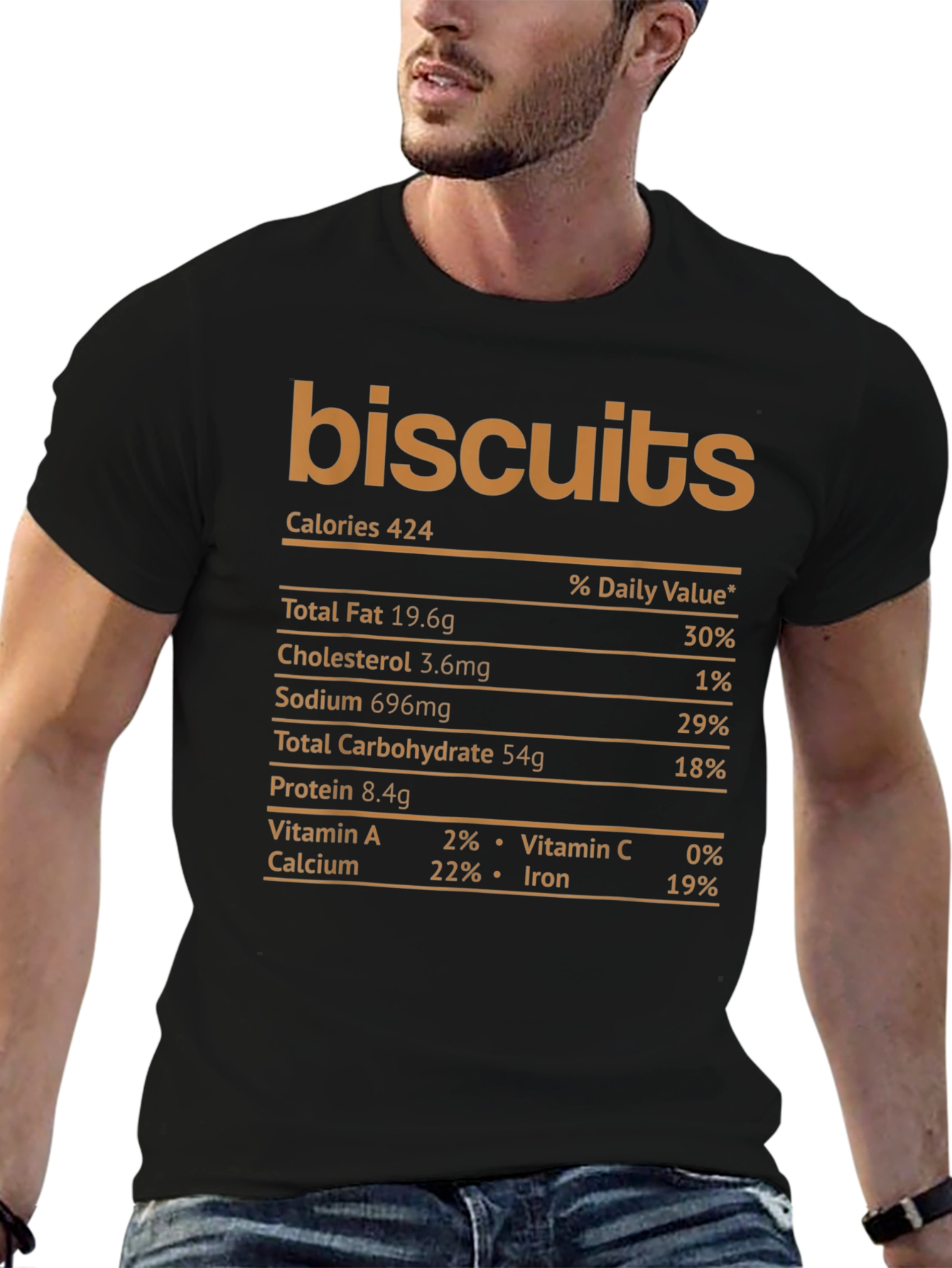 Biscuits Nutrition Facts Graphic Novelty T-Shirt