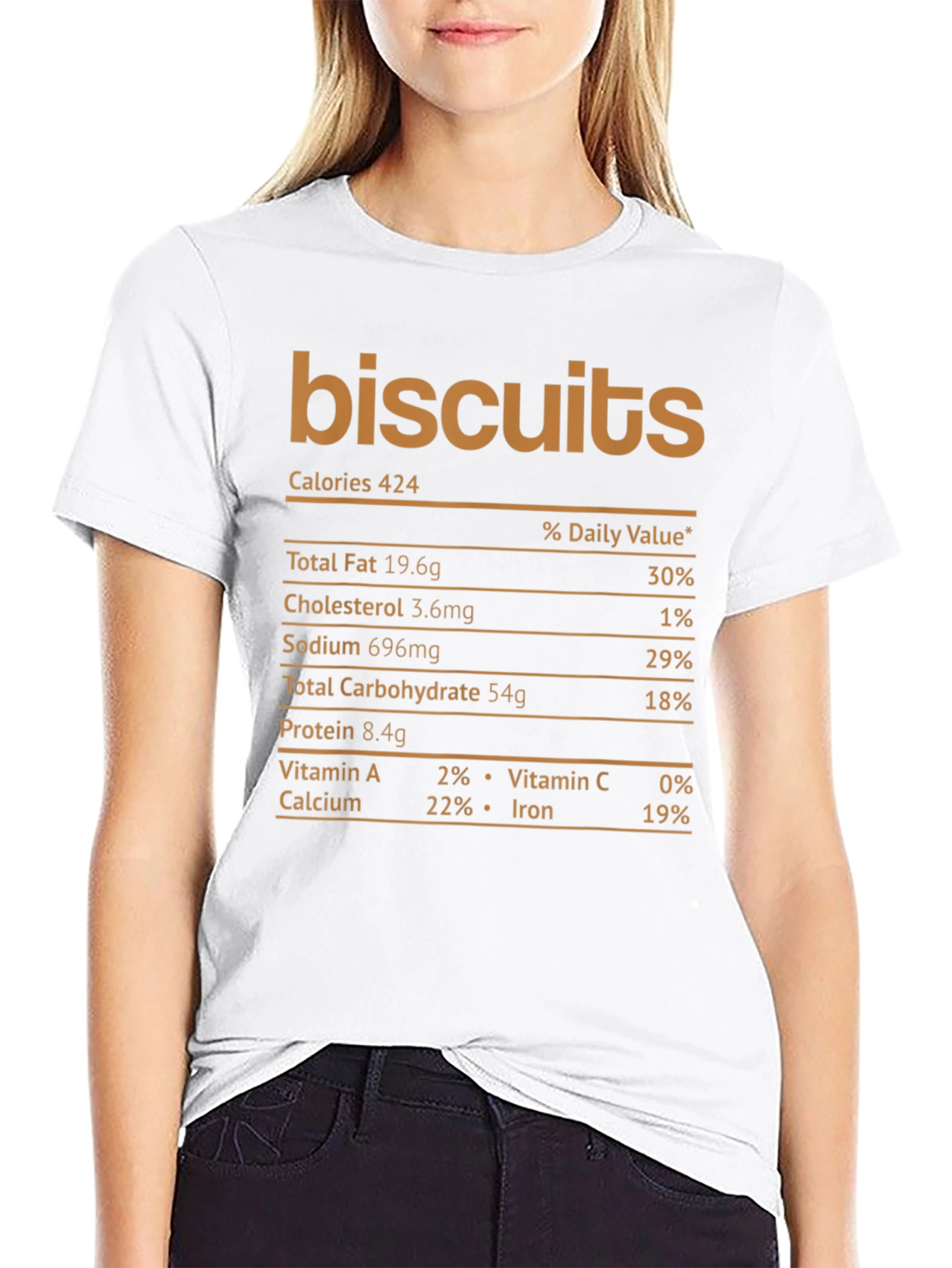 Biscuits Nutrition Facts Graphic Novelty T-Shirt