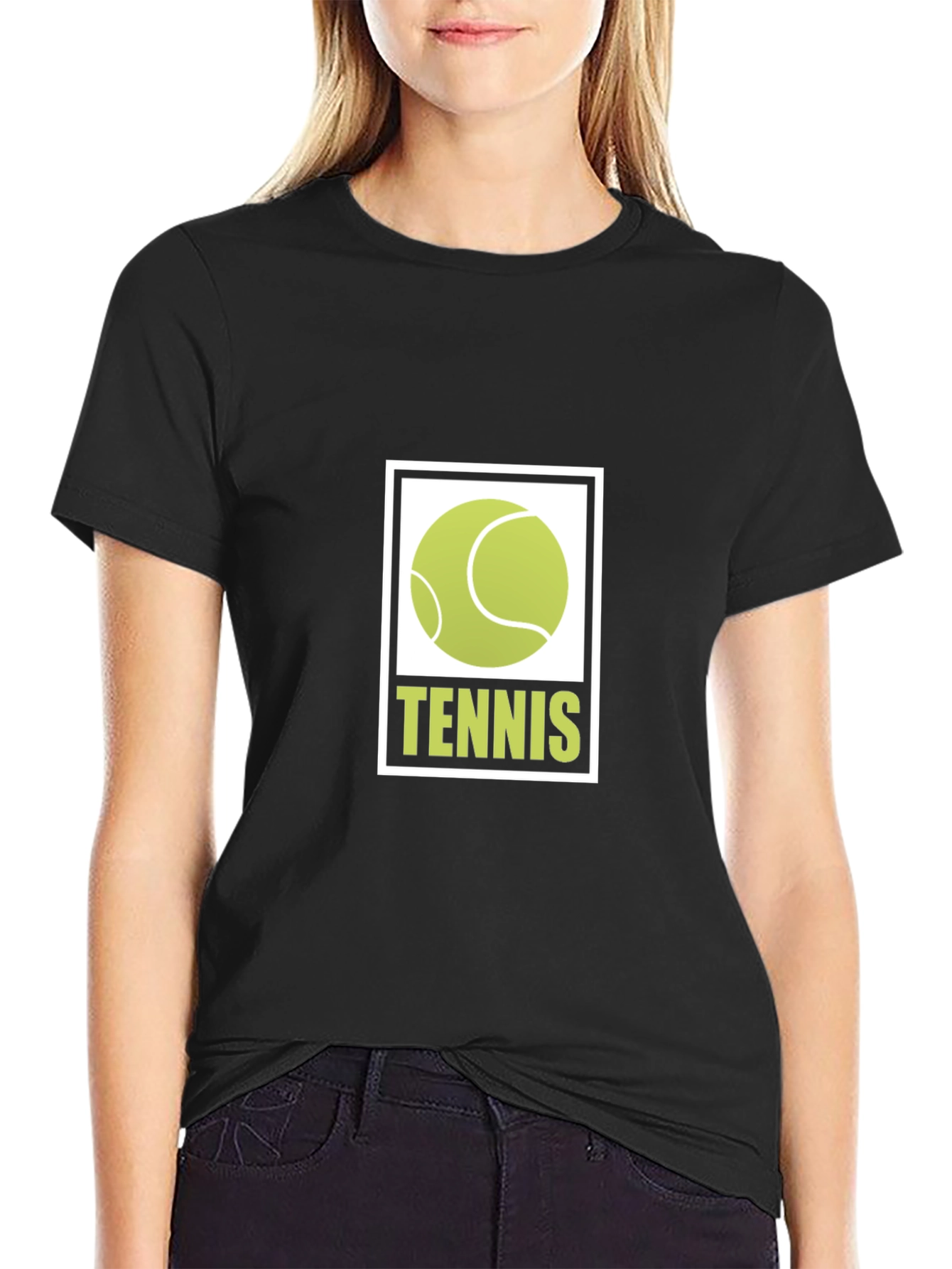 Tennis Ball Graphic Black T-Shirt