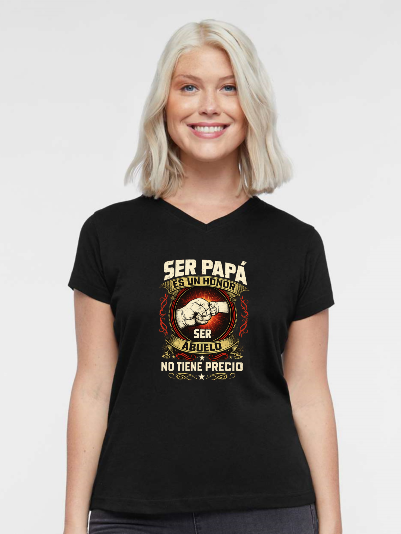 Women’s “Ser Papá, Ser Abuelo” Vintage Graphic T-Shirt – Premium Cotton Family Pride Tee（hj36）