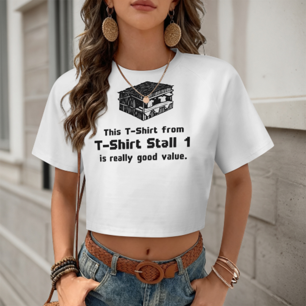 Funny T-Shirt Stall Graphic Crop Tee – Retro Gamer Humor Streetwear Shirt(z300)