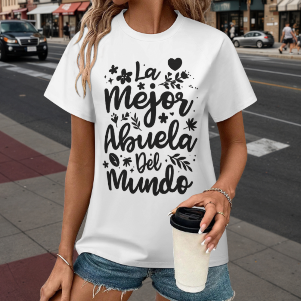 La Mejor Abuela Del Mundo Graphic T-Shirt – Cute Spanish Grandma Quote Tee(z302)