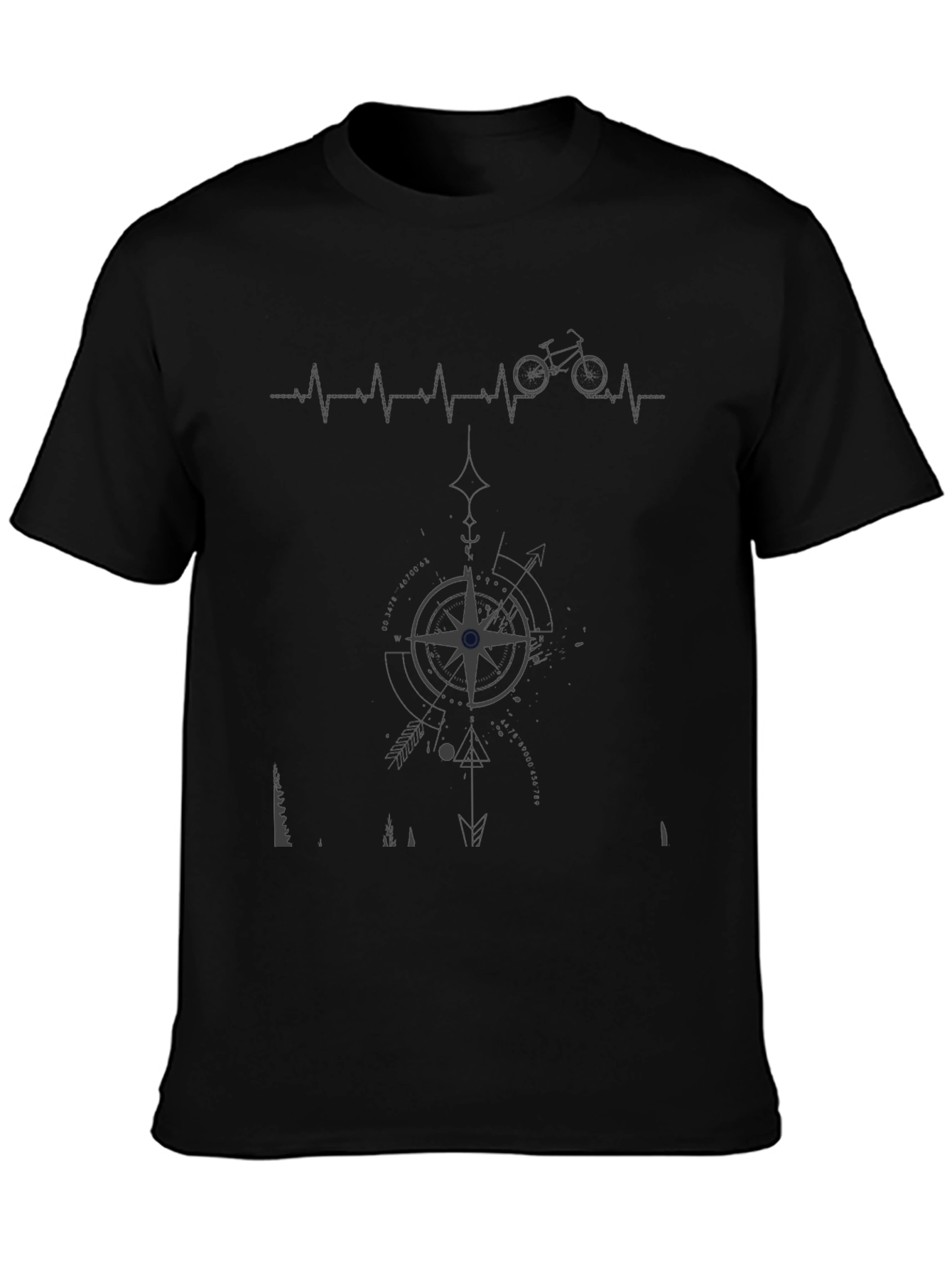 Mens Graphic Tee - Biking Compass Design