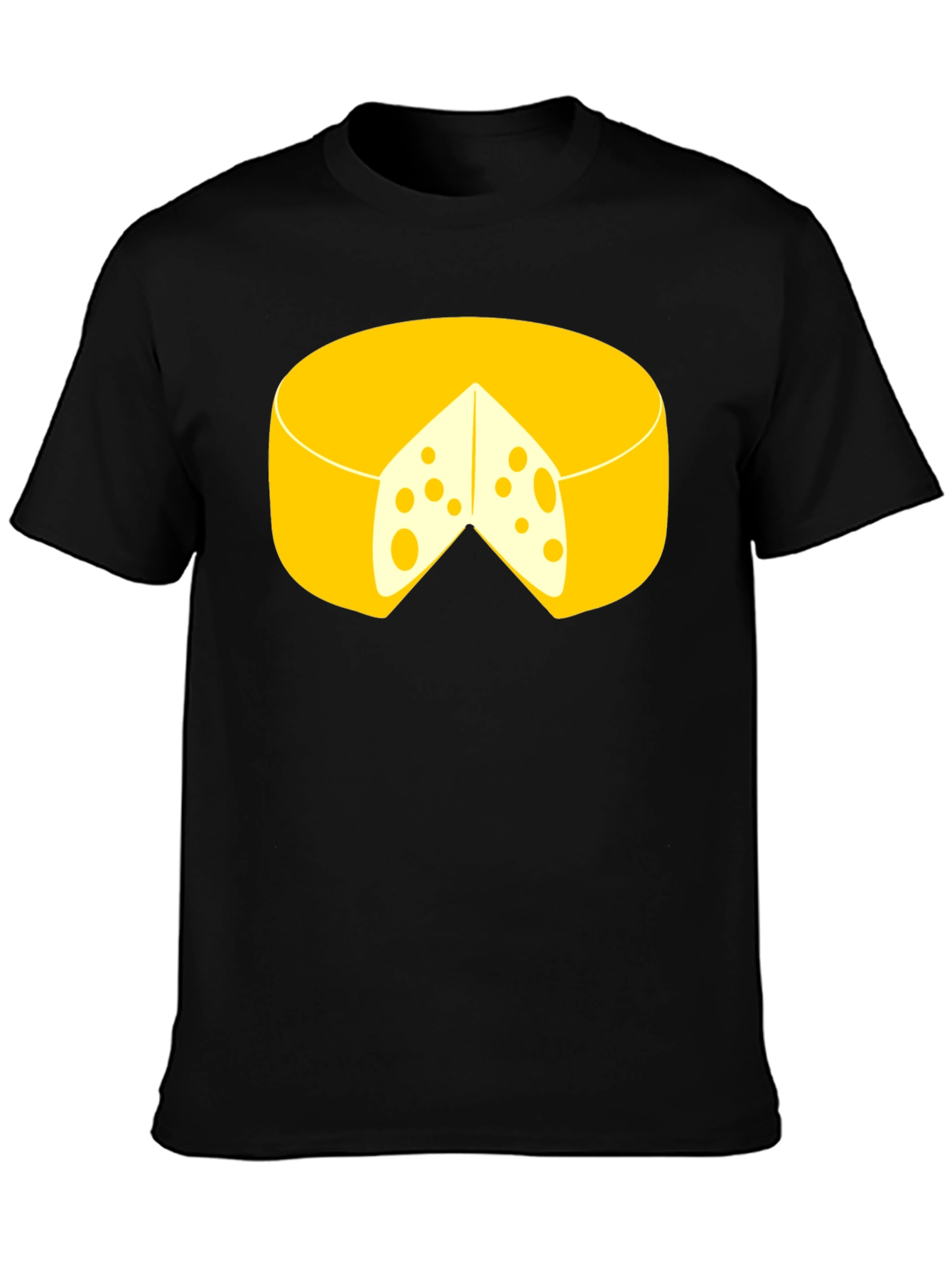 Funny Cheese Graphic Black T-Shirt