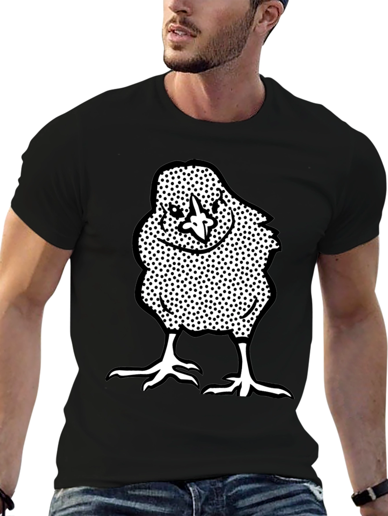 Chick Graphic Tee - Black Crew Neck T-Shirt