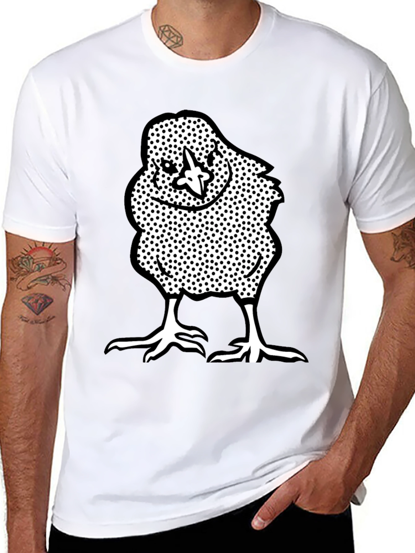 Chick Graphic Tee - Black Crew Neck T-Shirt