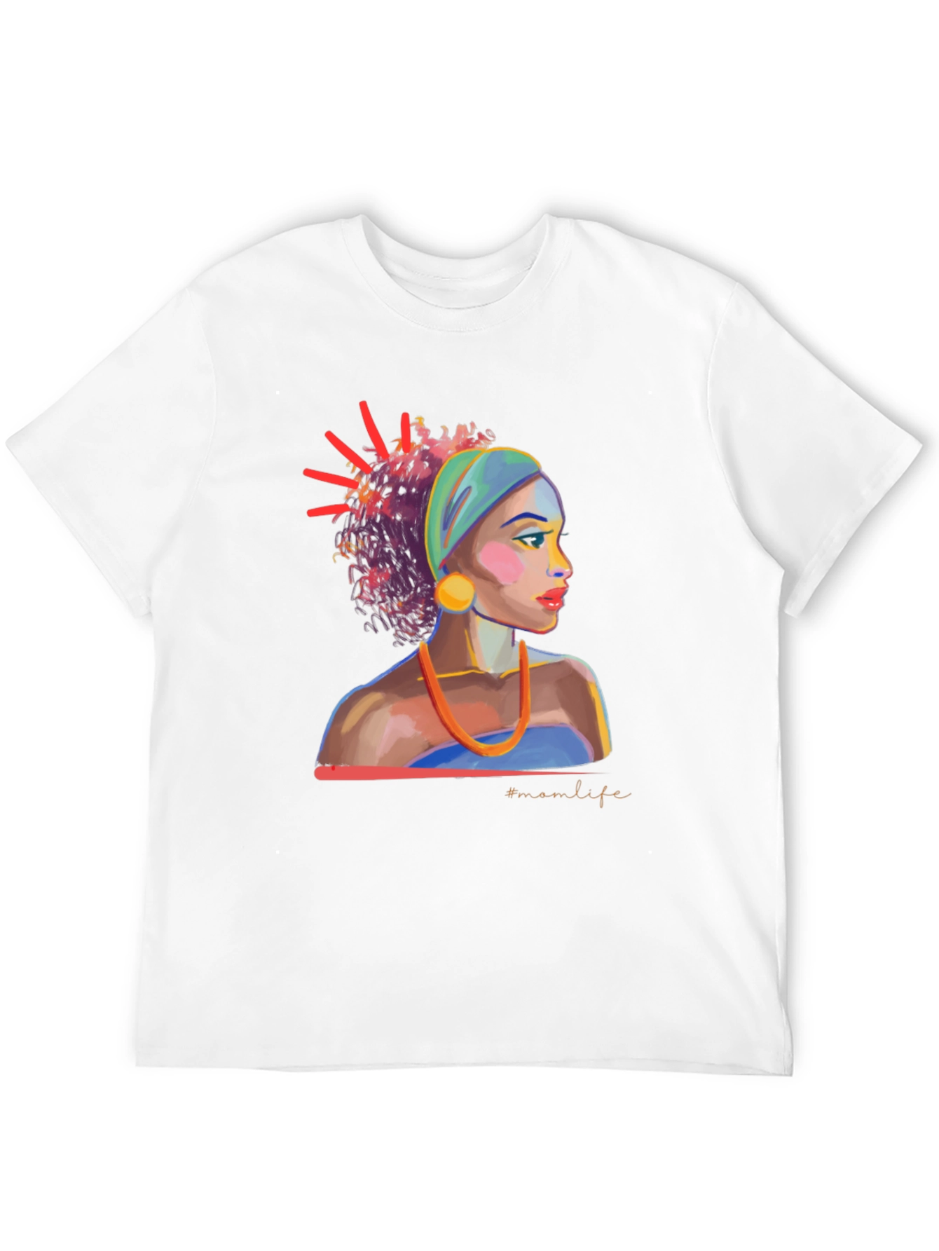 Stylish Black T-Shirt with Woman Portrait