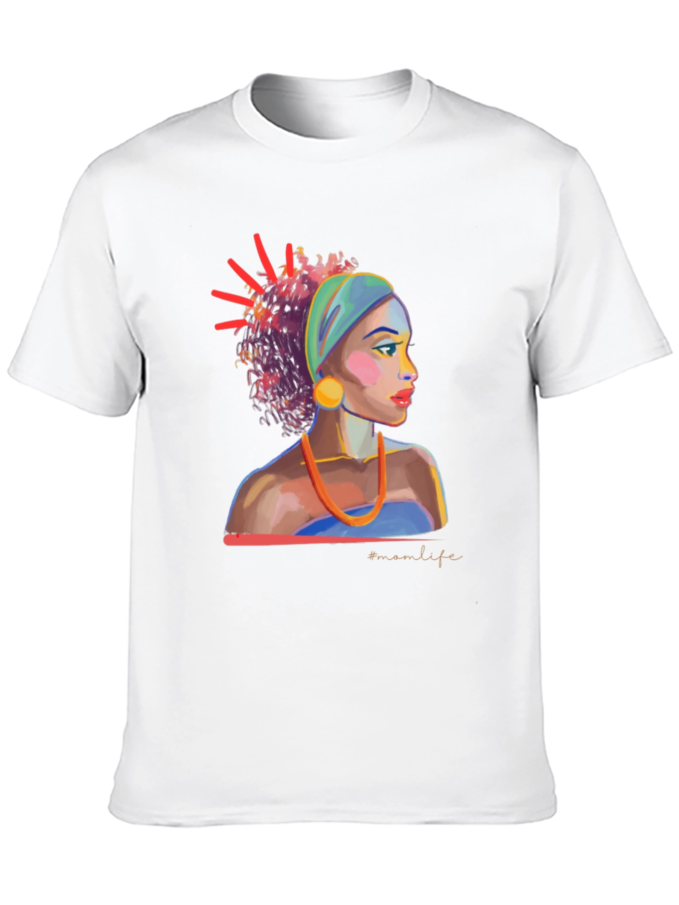 Stylish Black T-Shirt with Woman Portrait