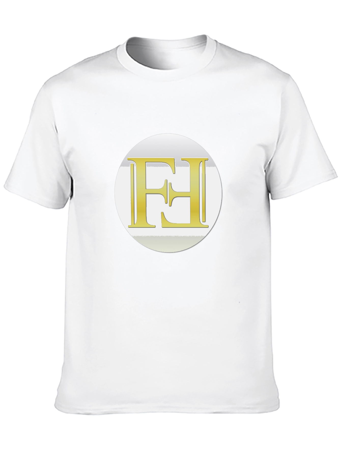 Modern Black Tee with Gold Logo Graphic
