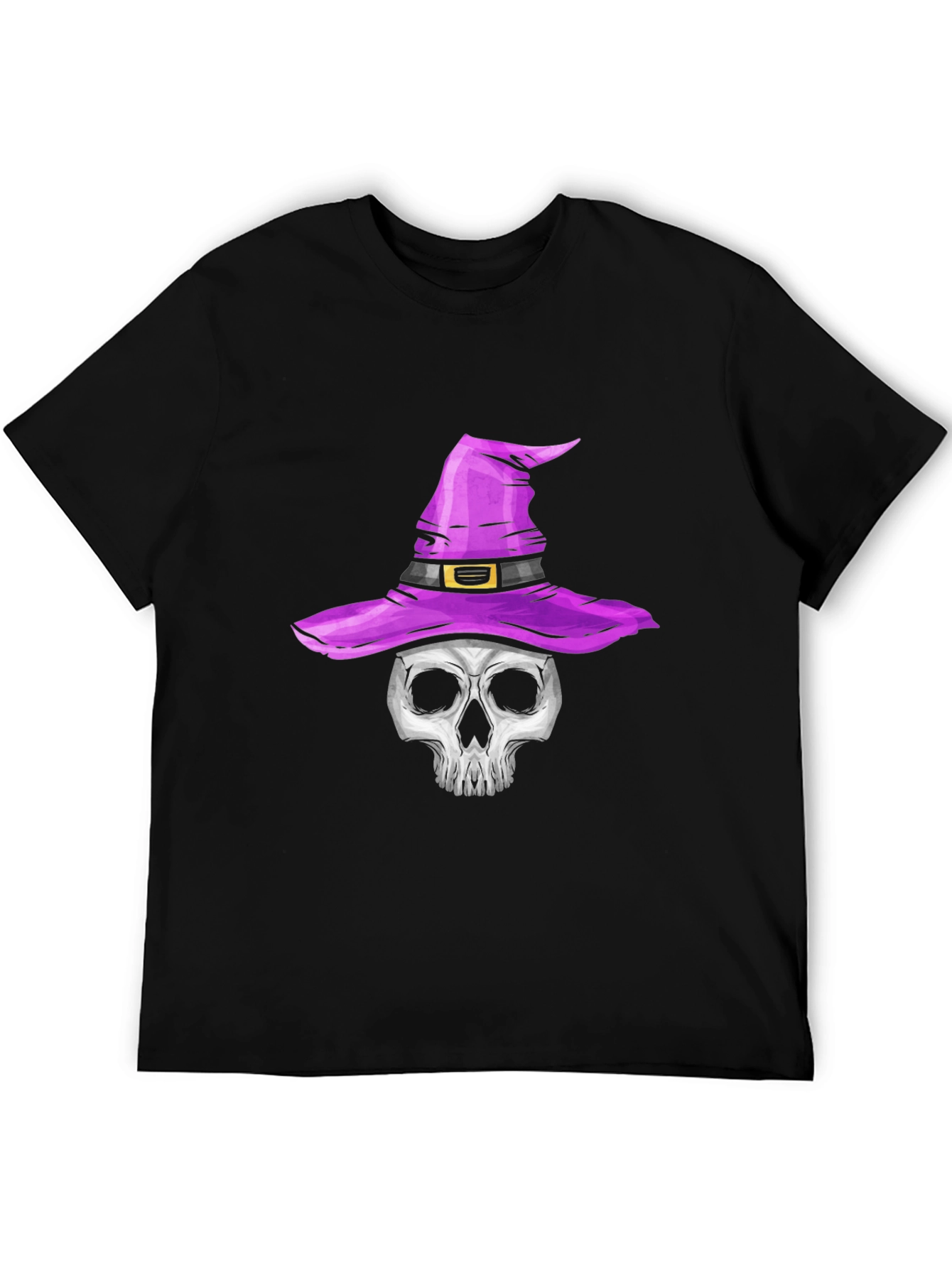 Skull in Witch Hat Halloween T-Shirt