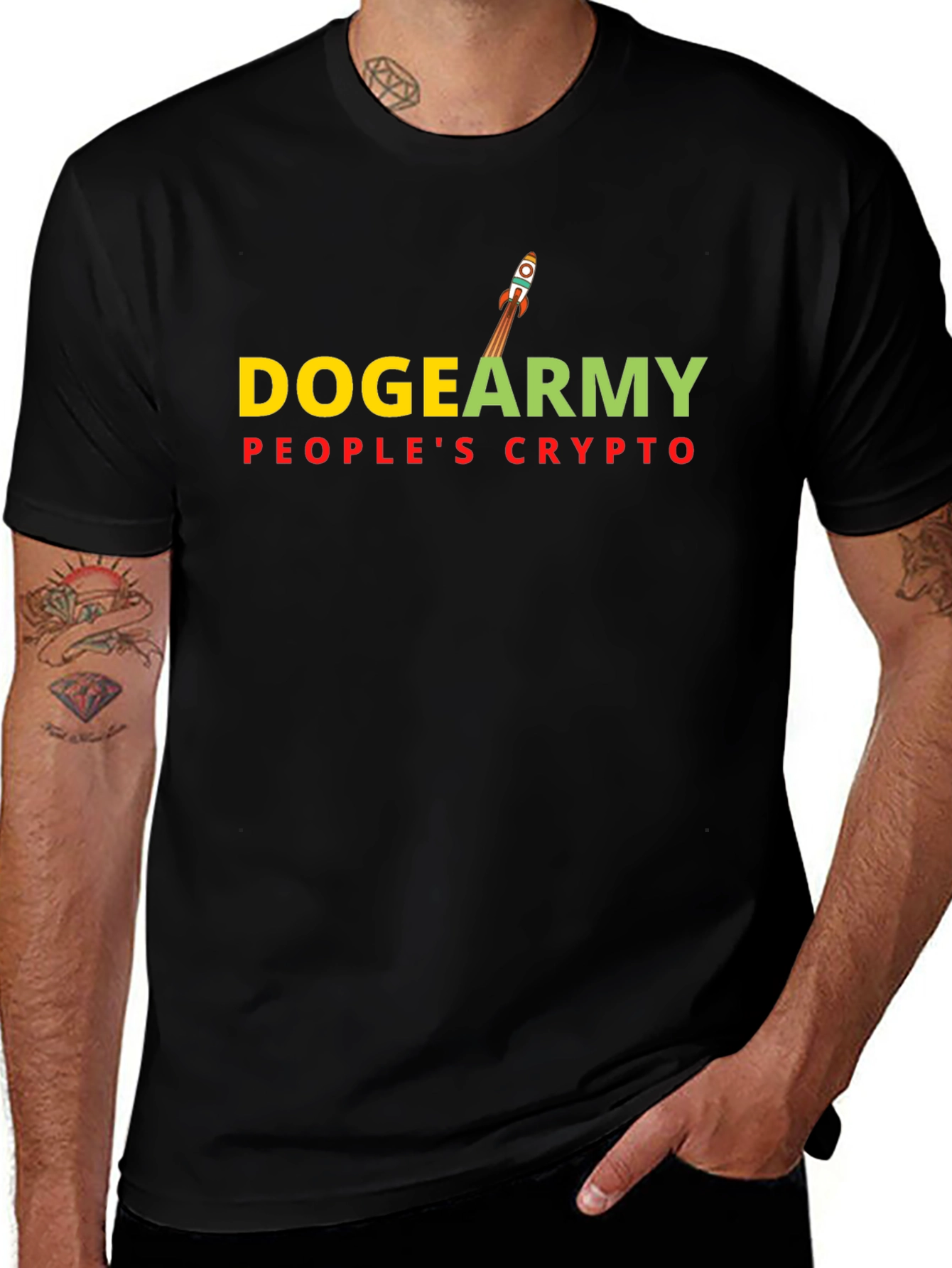 DogeArmy Peoples Crypto Black T-Shirt