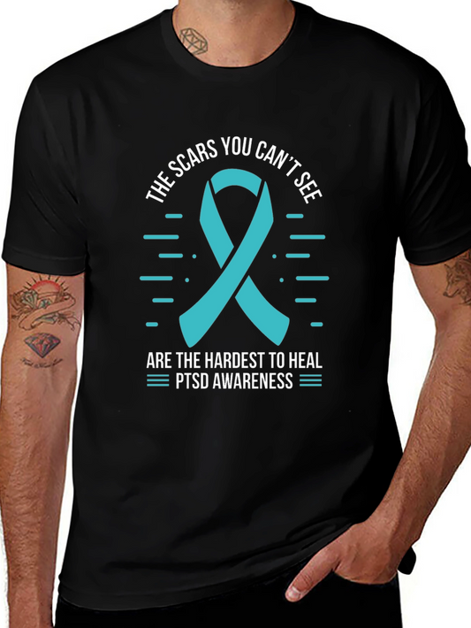 PTSD Awareness T-Shirt - The Scars You Cant See Ribbon