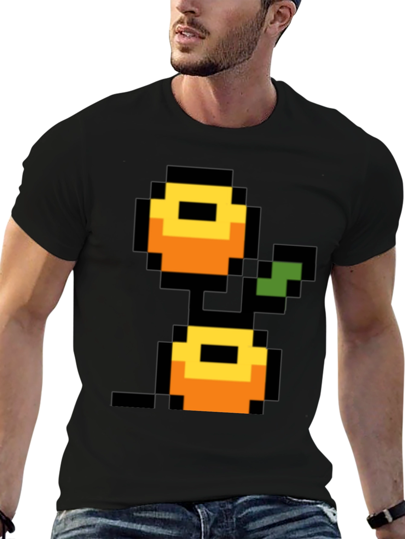 Retro 8-bit Fruit Graphic T-Shirt