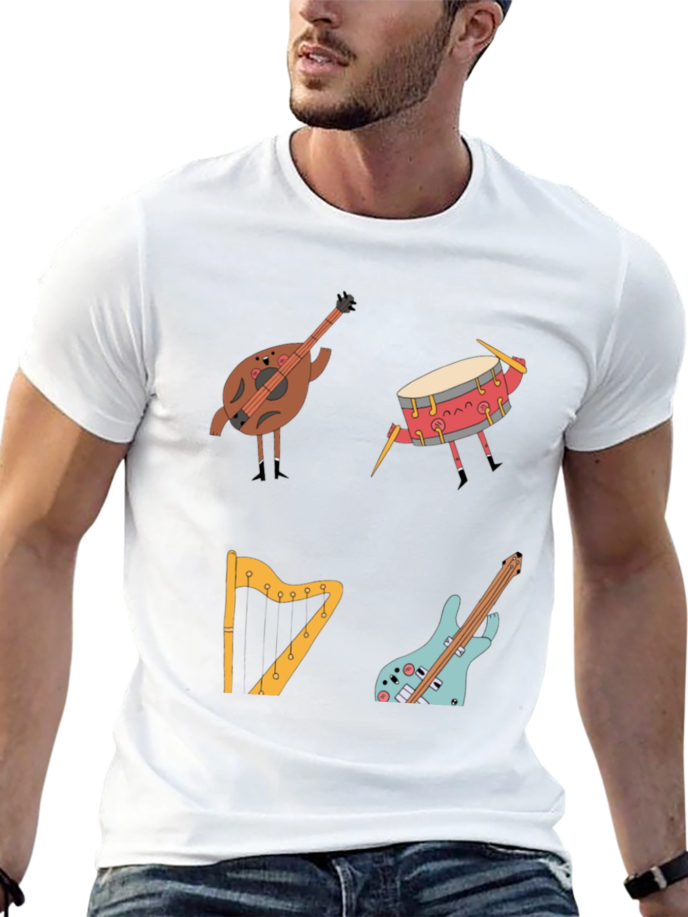 Musical Instrument Cartoon T-Shirt