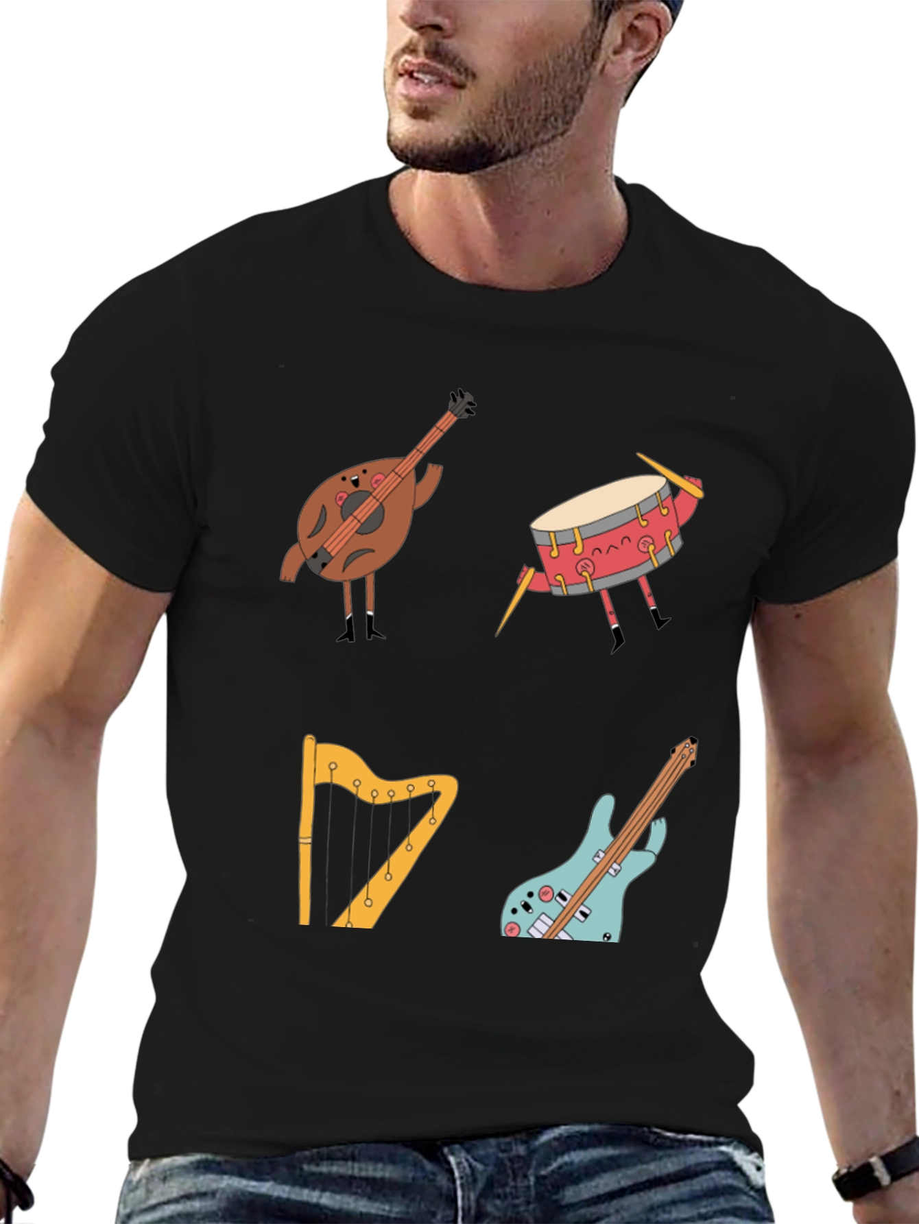 Musical Instrument Cartoon T-Shirt