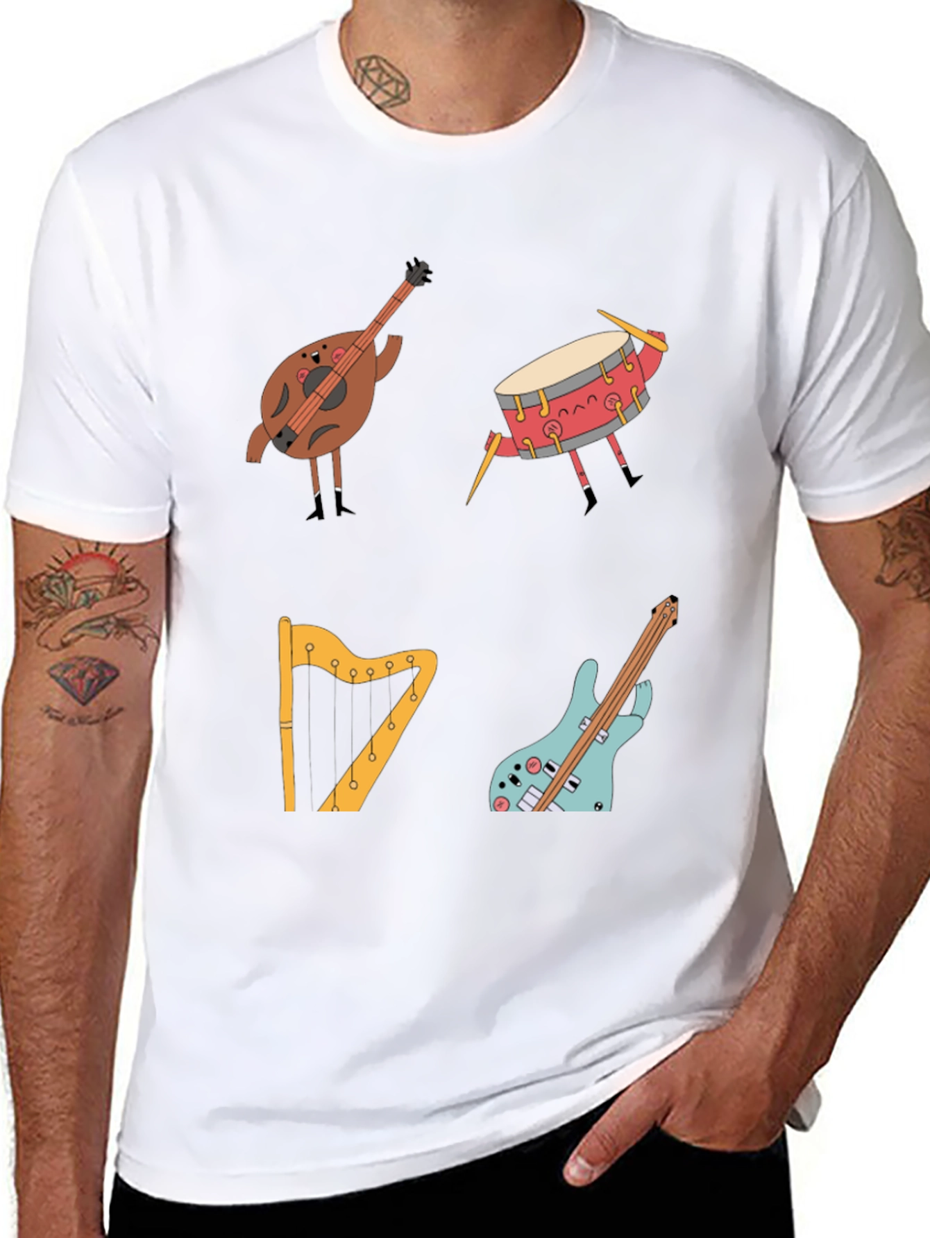 Musical Instrument Cartoon T-Shirt