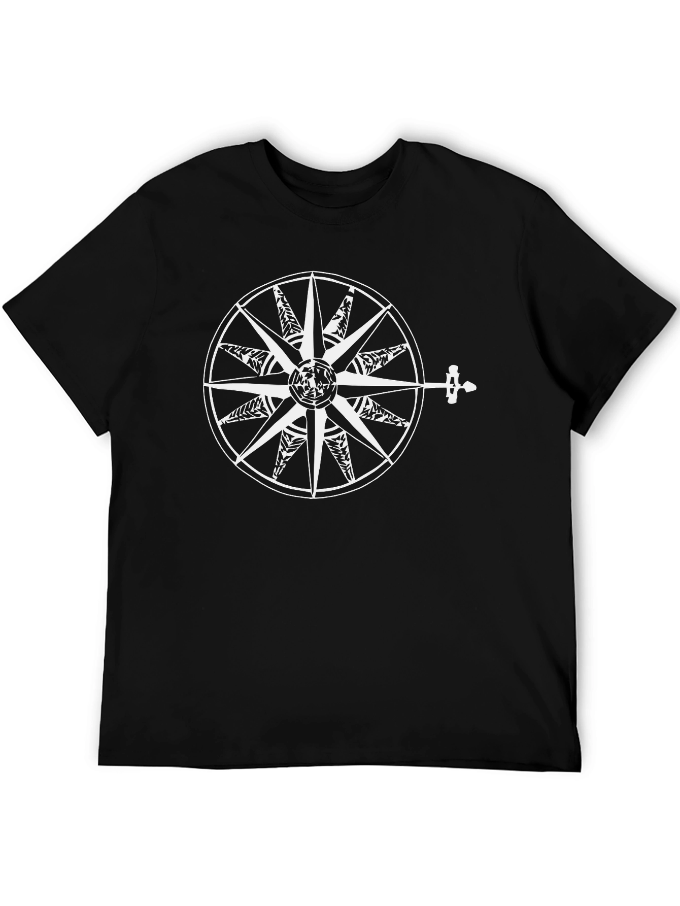 Nautical Compass Graphic Black Tee