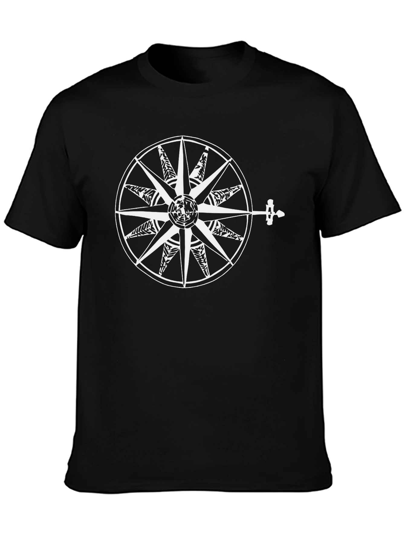 Nautical Compass Graphic Black Tee