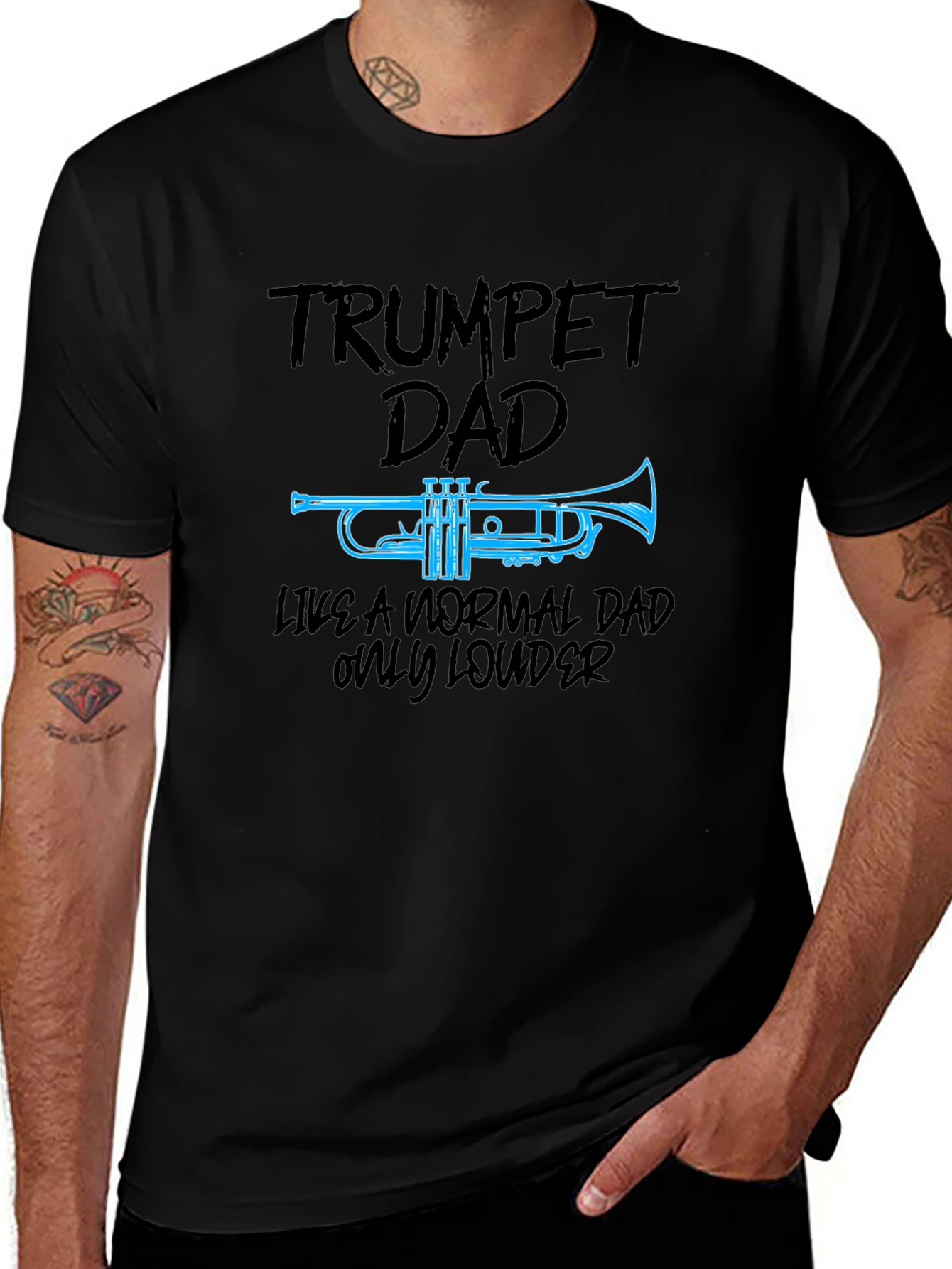 Trumpet Dad Graphic Tee - Musician Fathers Day