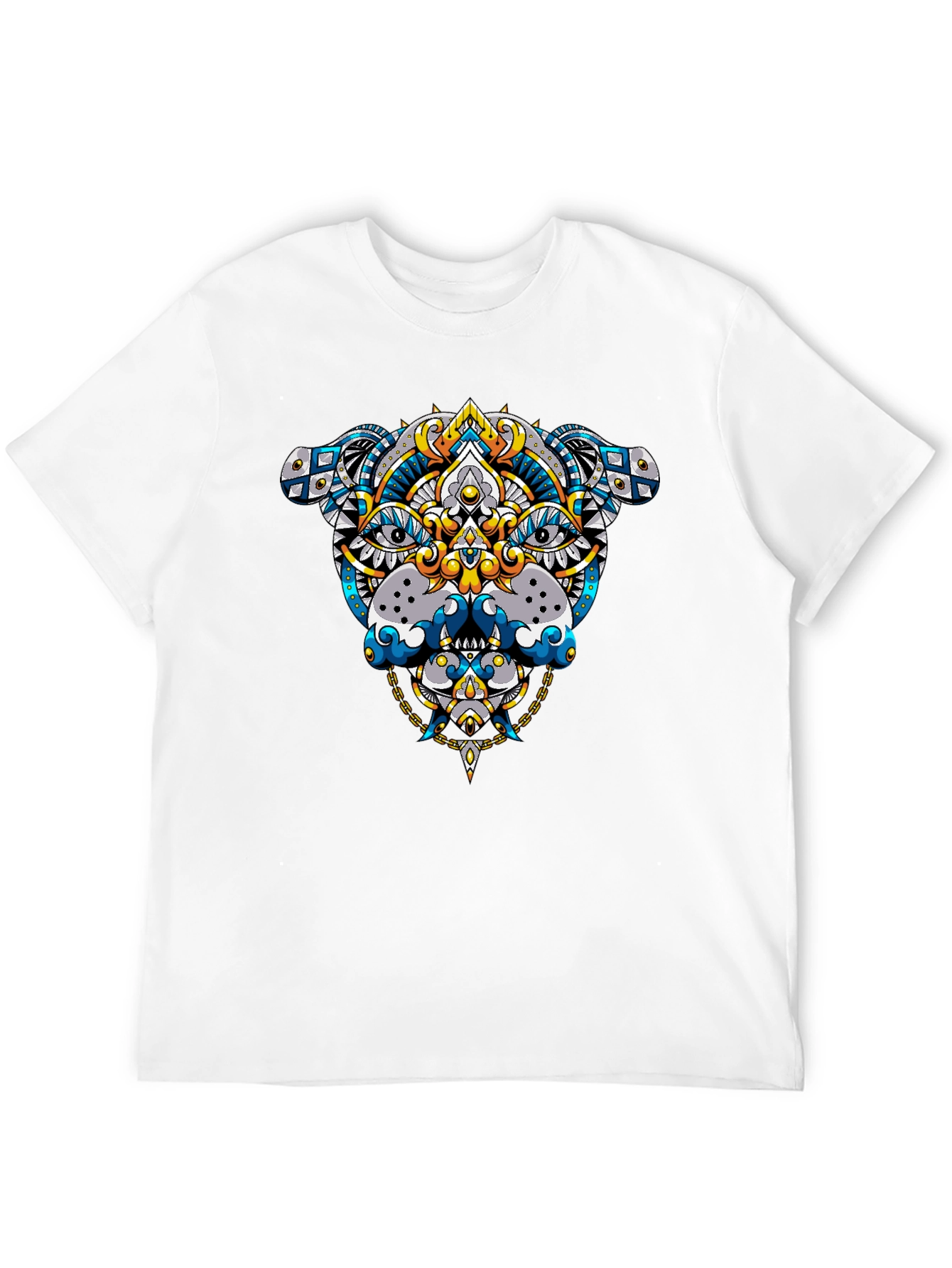 Geometric Dog Graphic Tee - Black