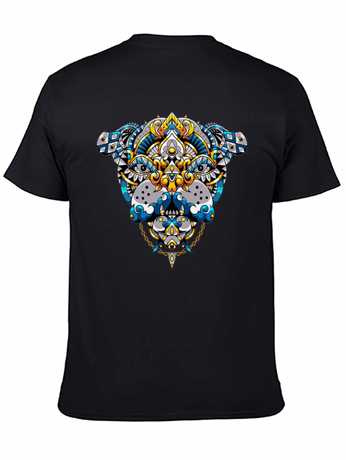Geometric Dog Graphic Tee - Black