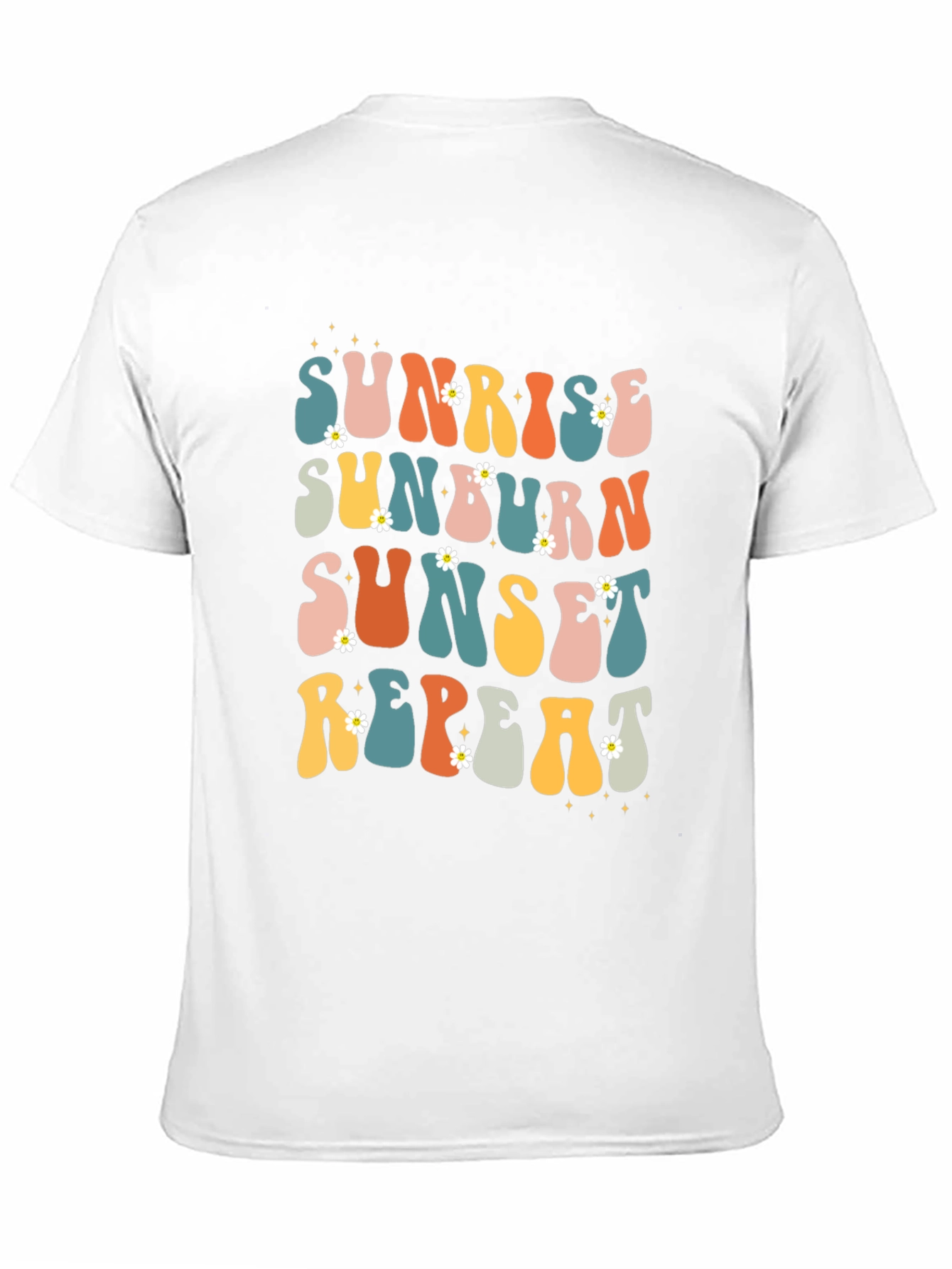 Sunrise Sunburn Sunset Repeat Retro Graphic T-Shirt
