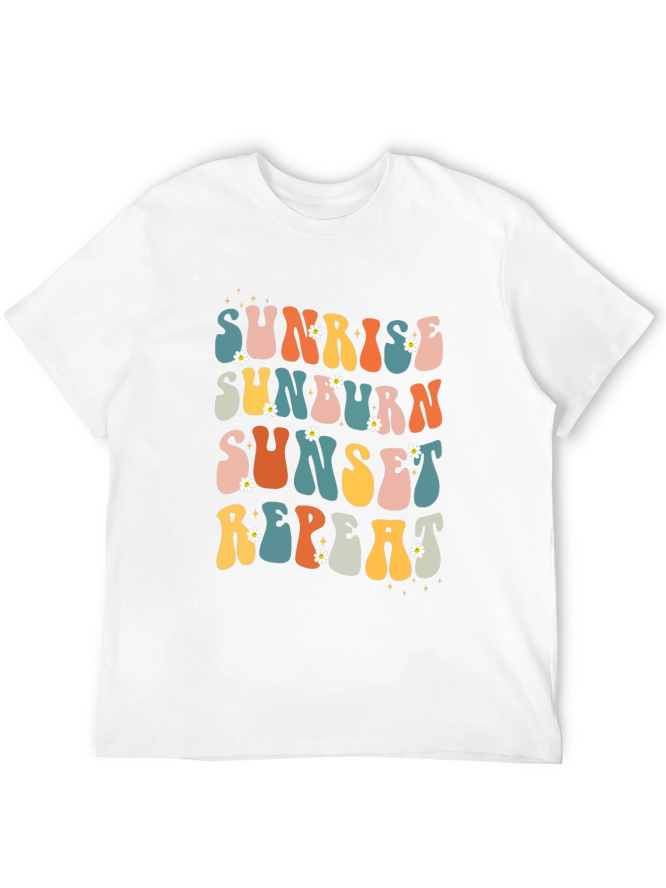 Sunrise Sunburn Sunset Repeat Retro Graphic T-Shirt