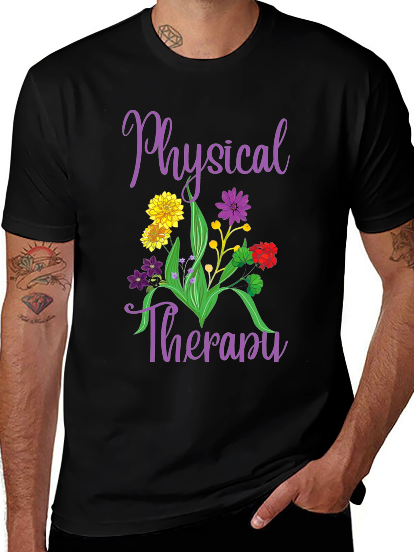Physical Therapy Floral Graphic Tee