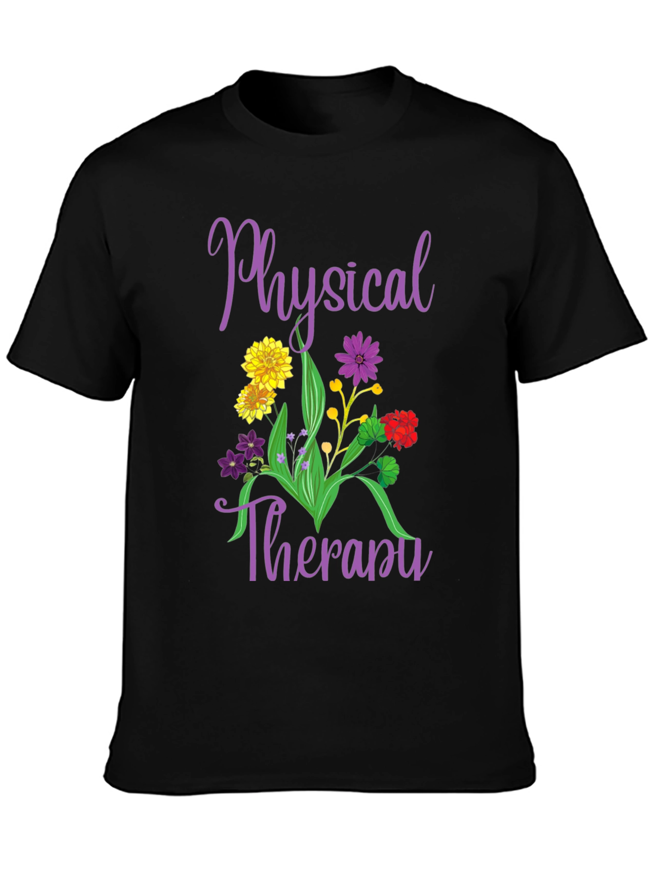 Physical Therapy Floral Graphic Tee