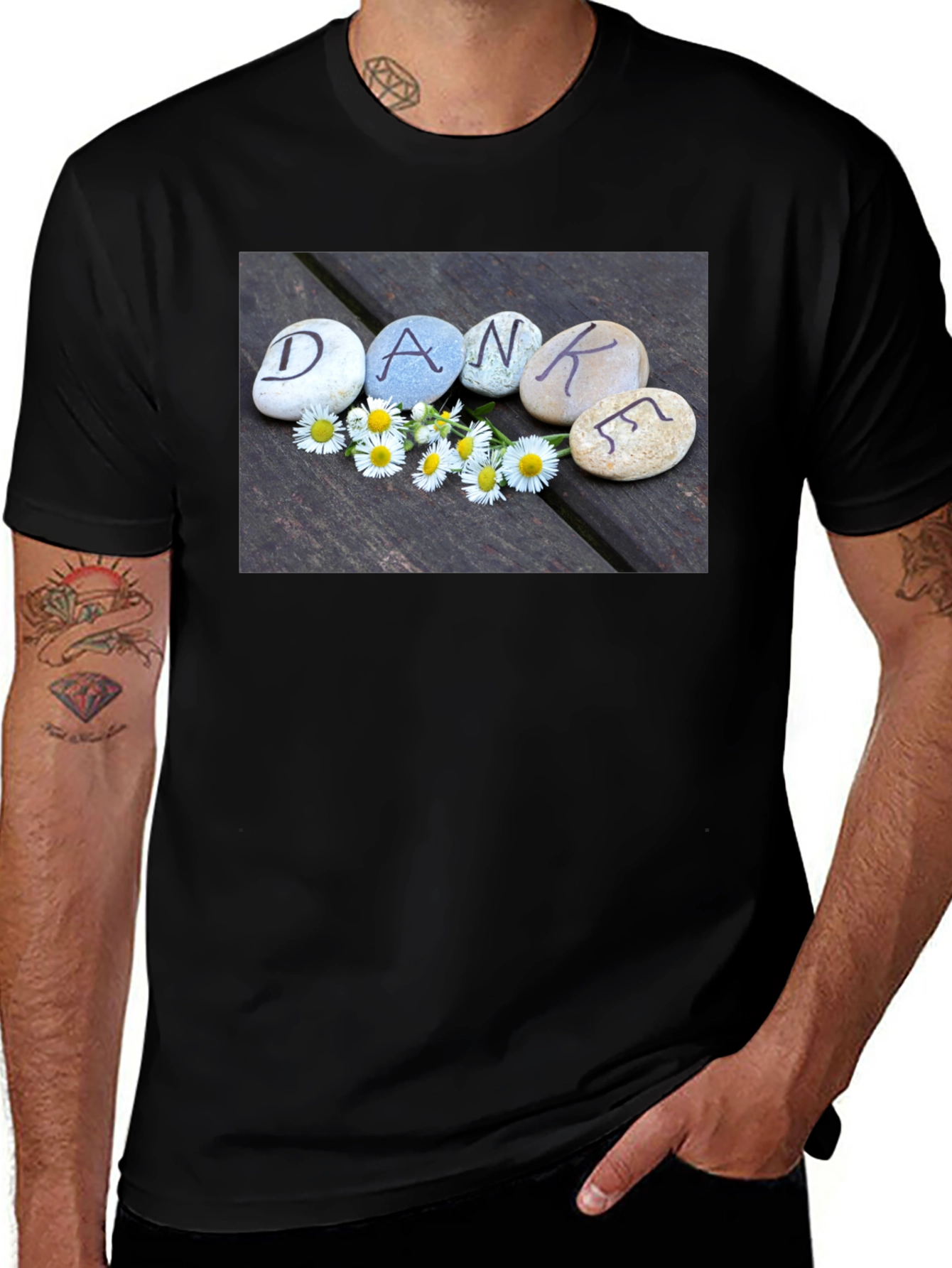 Dankef T-Shirt - Rocks & Daisies Graphic Tee