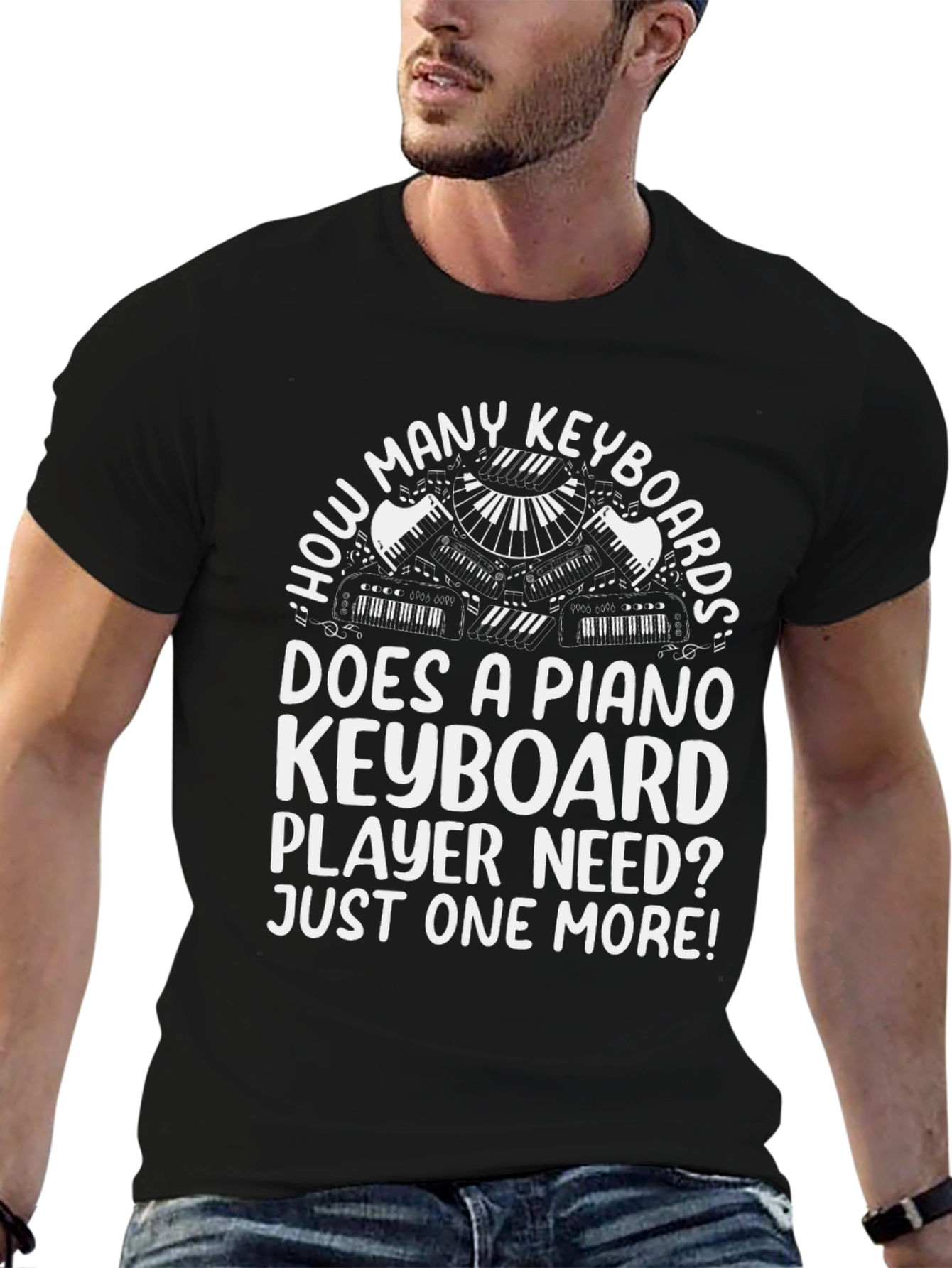 Funny Piano Keyboard T-Shirt - Just One More!