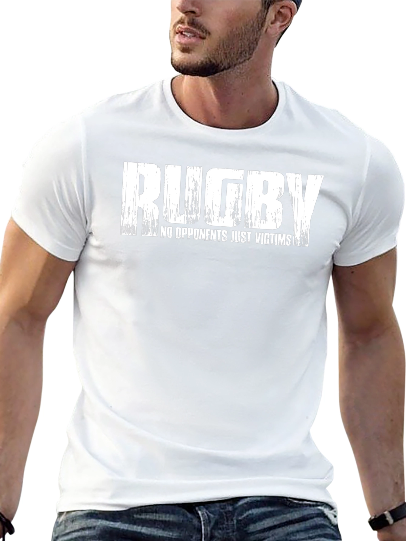 Rugby No Opponents Just Victims Black Graphic Tee