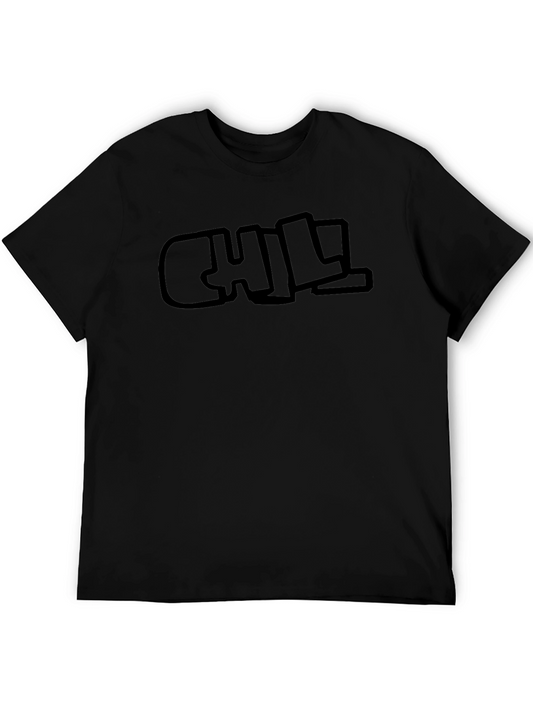 Chill Graphic Black T-Shirt for Men