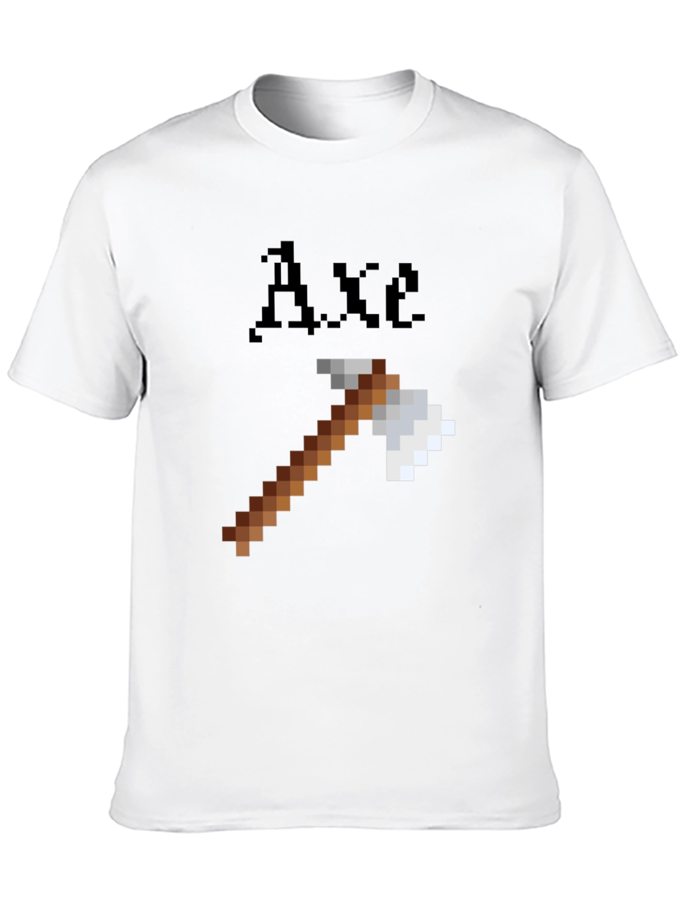 Minecraft Axe Pixel Art Black T-Shirt