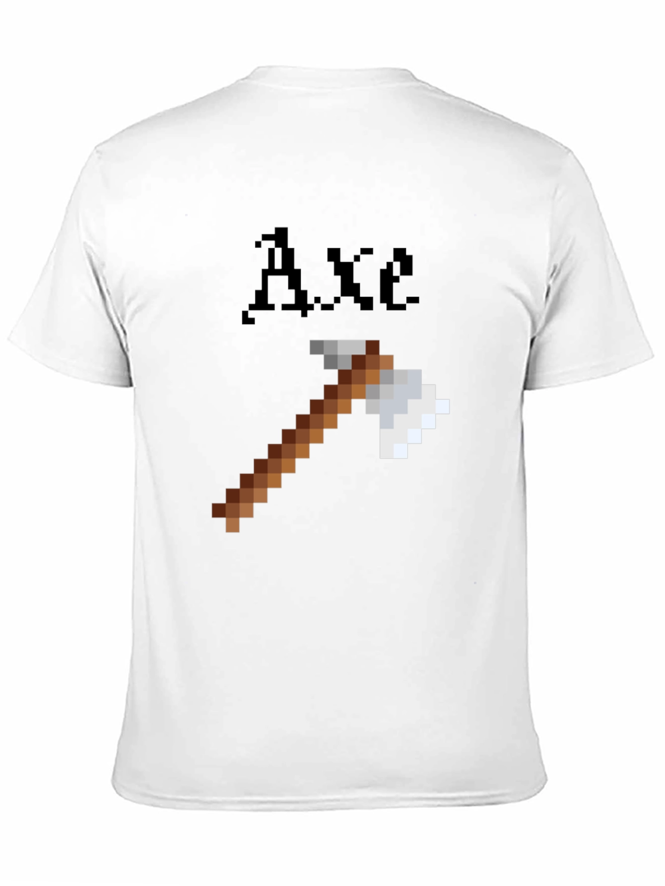 Minecraft Axe Pixel Art Black T-Shirt