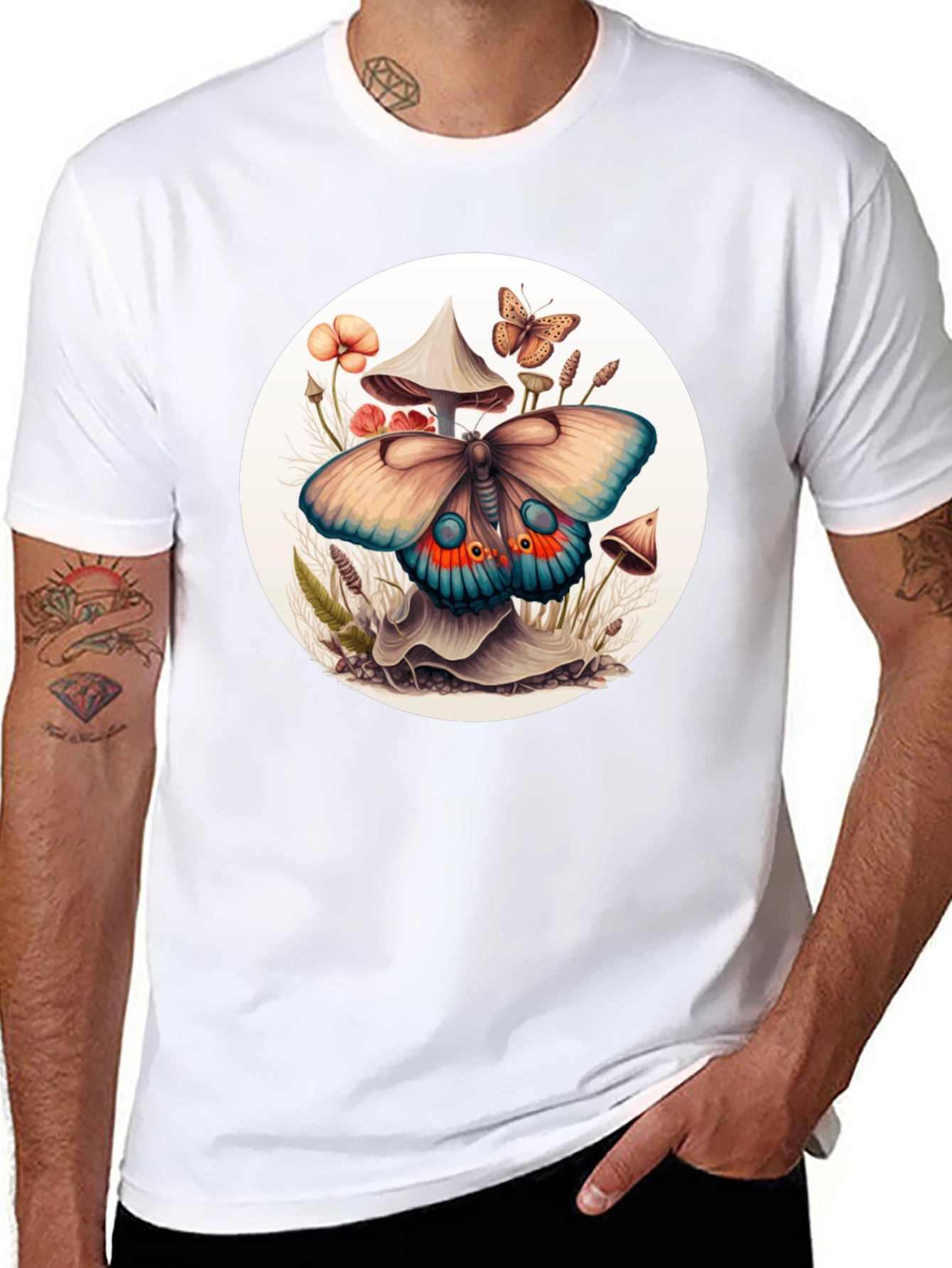 Mushroom Butterfly Graphic Tee