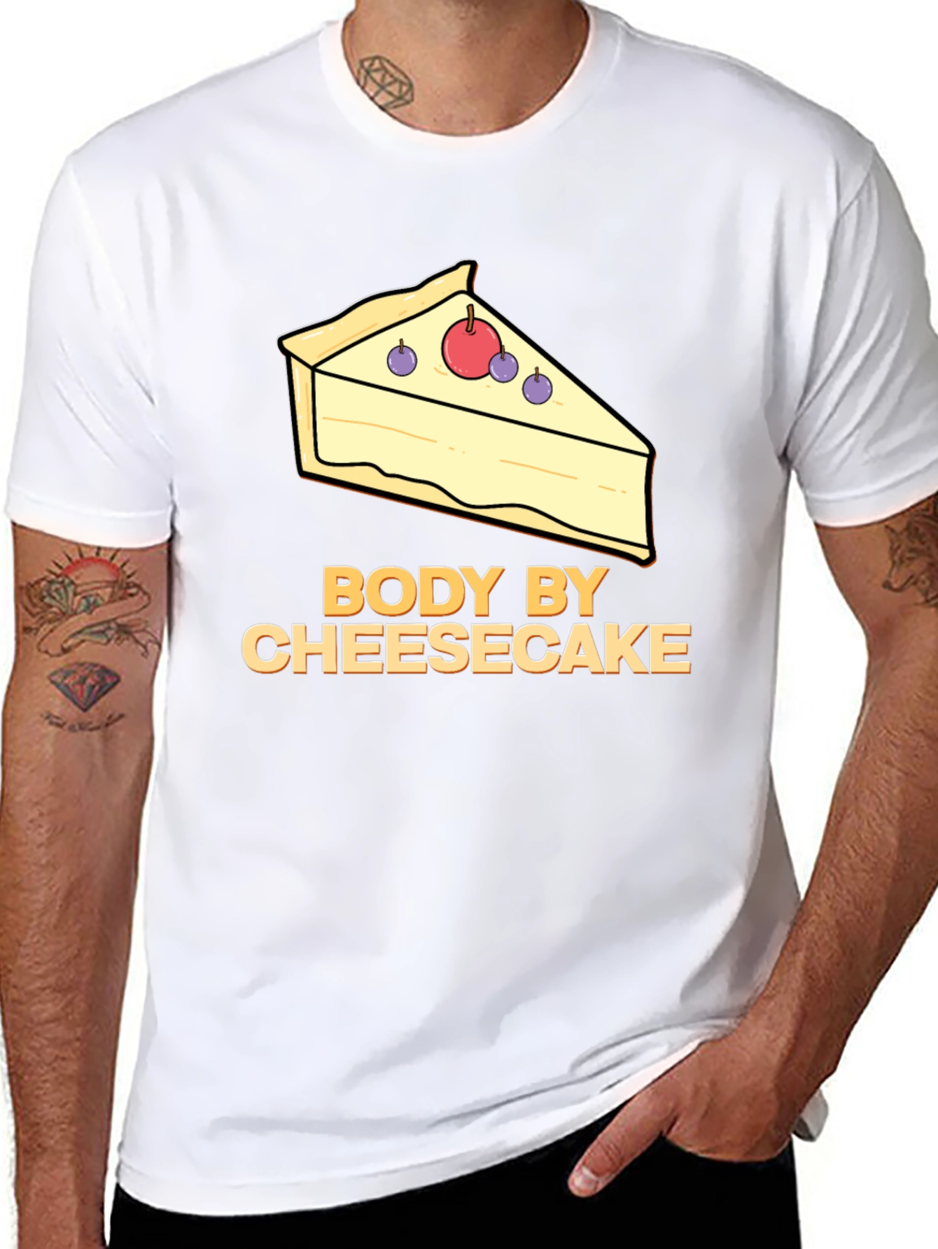 Body by Cheesecake T-Shirt - Funny Foodie Tee