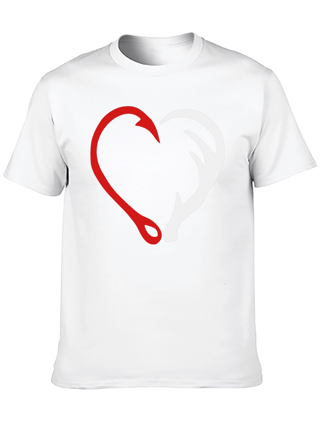 Hunting Fishing Heart Graphic T-Shirt