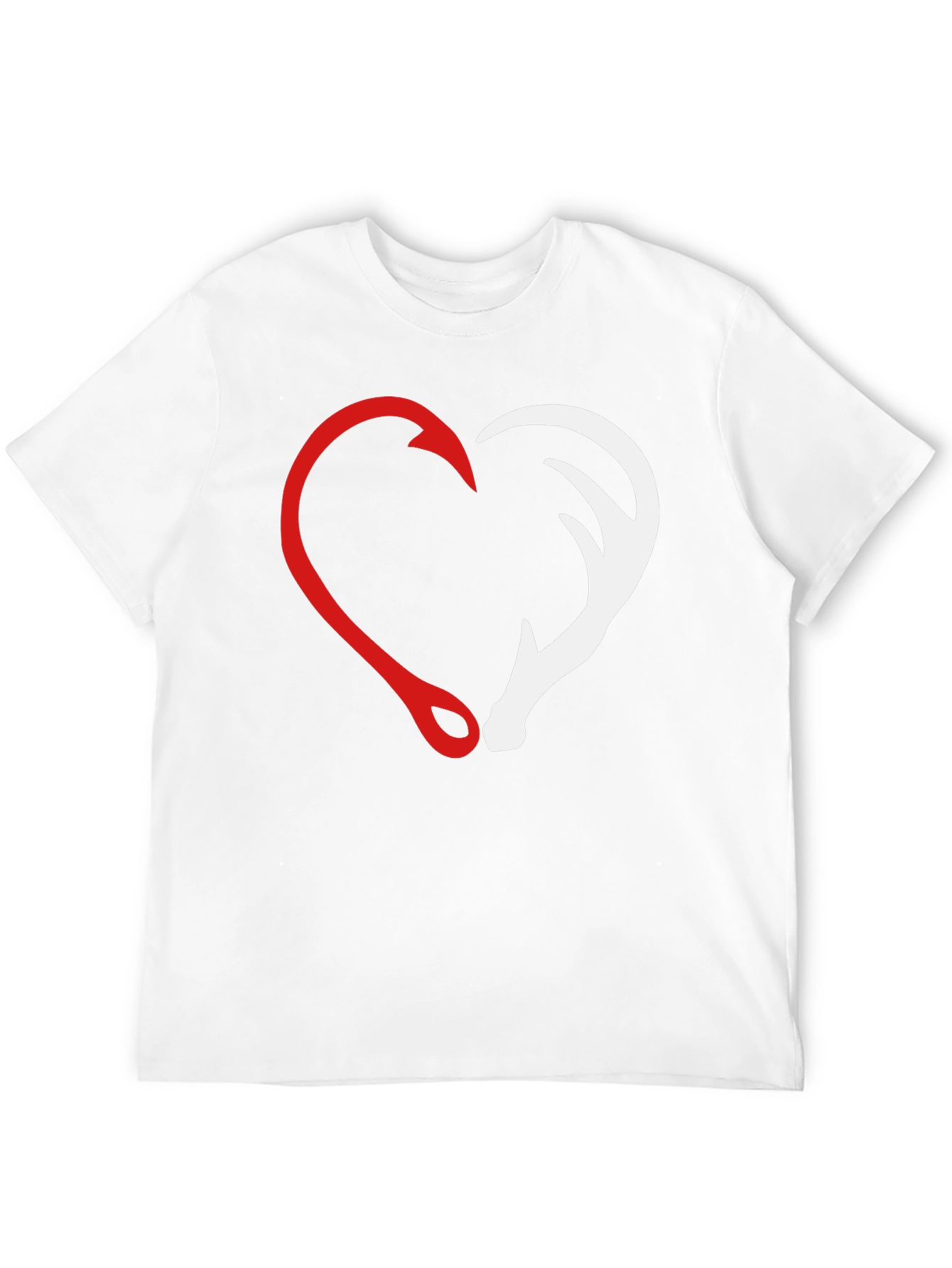 Hunting Fishing Heart Graphic T-Shirt