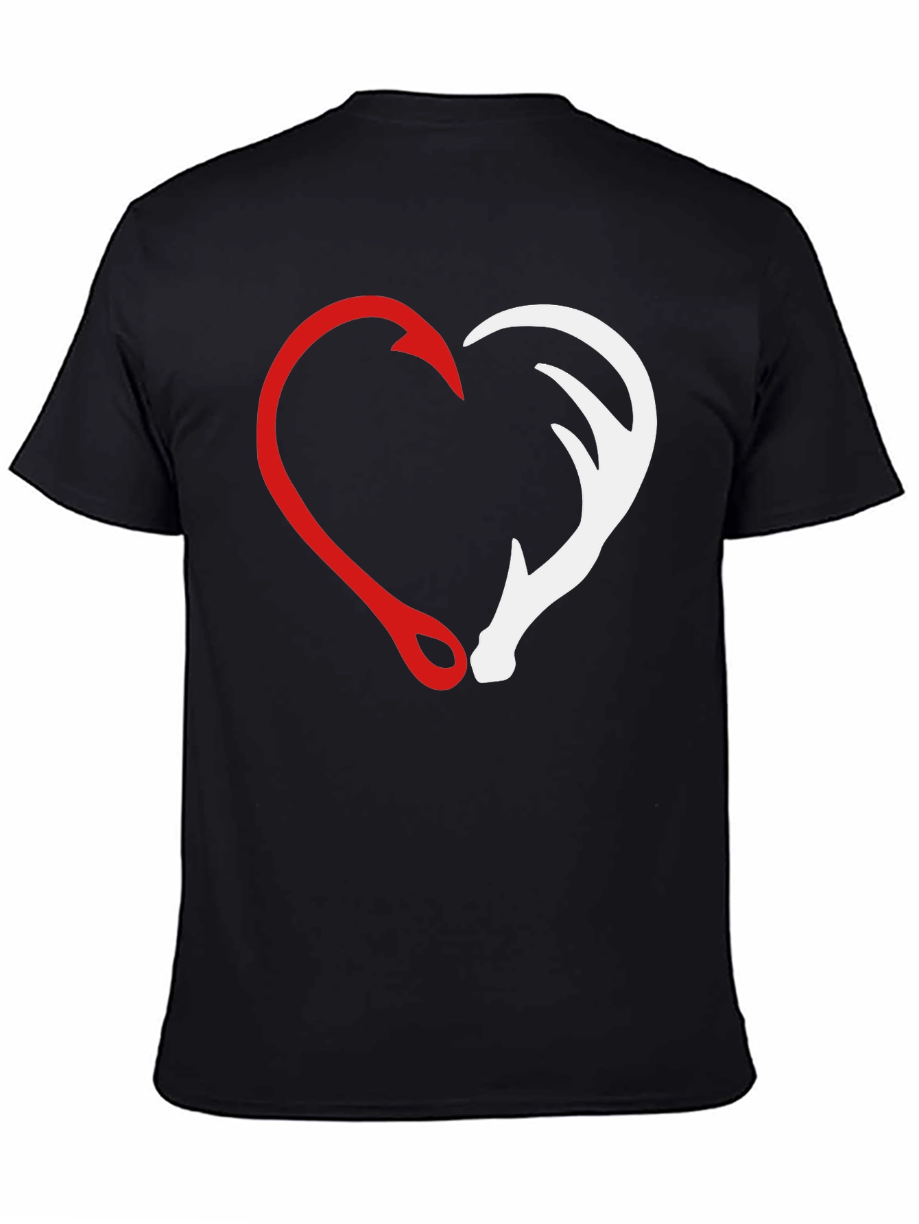 Hunting Fishing Heart Graphic T-Shirt
