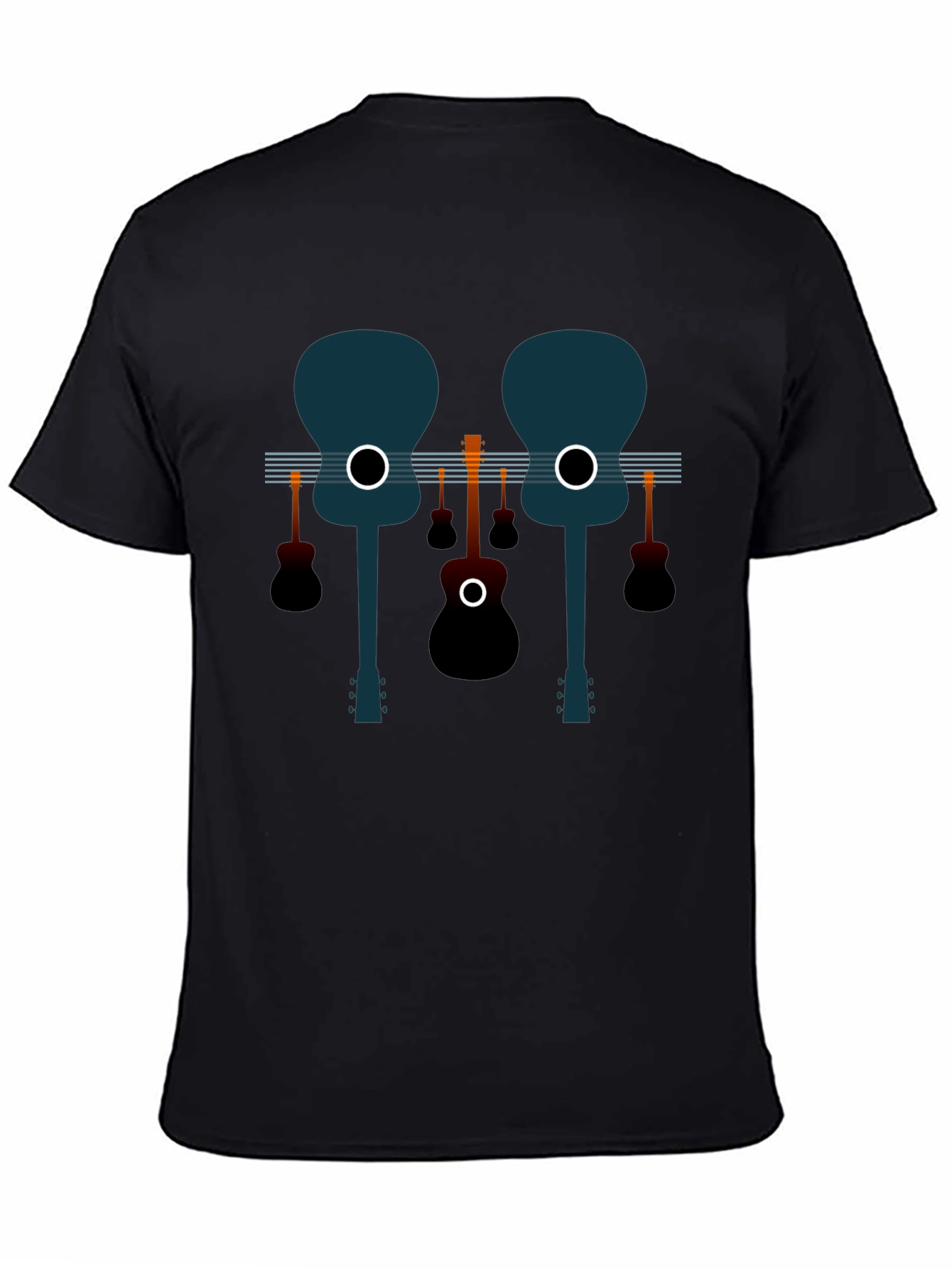 Guitar Graphic Black Tee - Musical Style