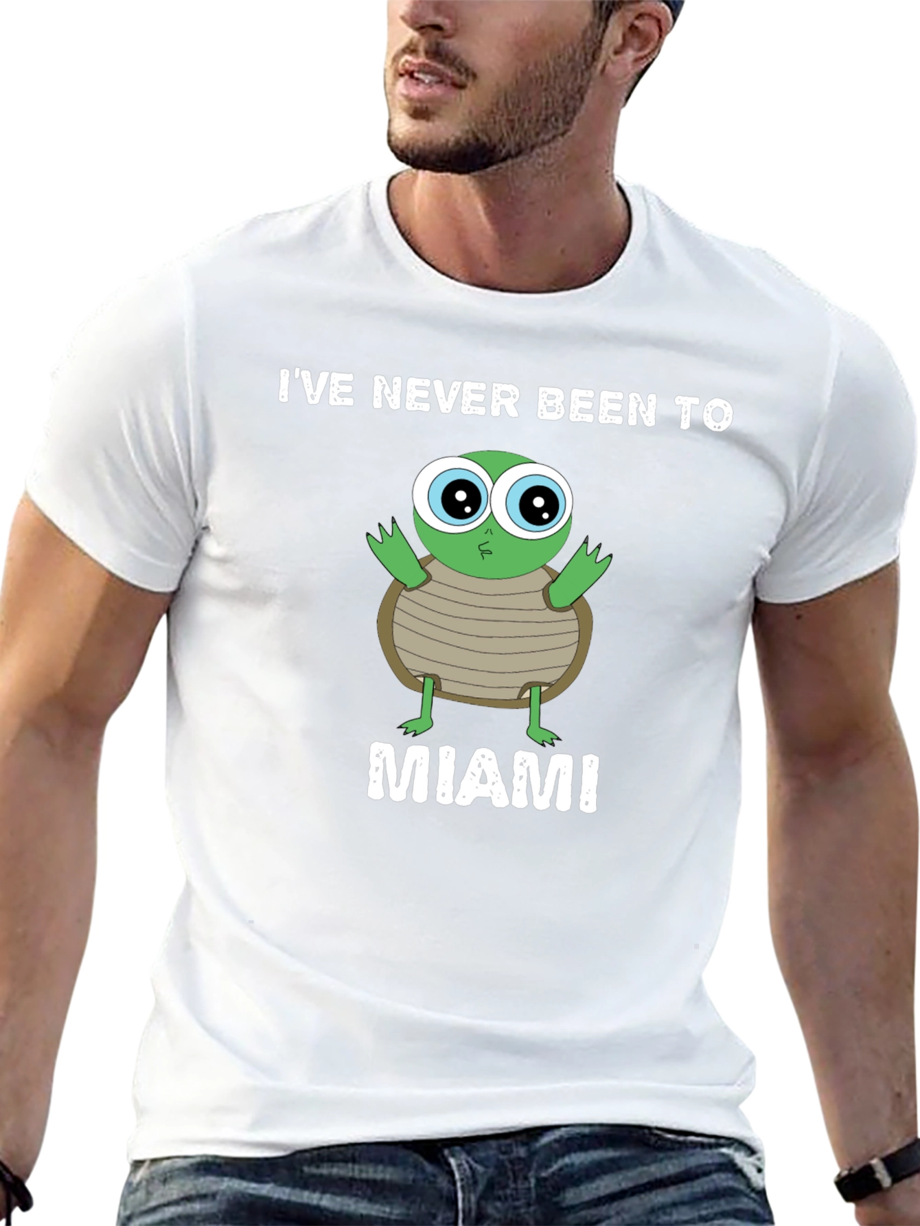 Funny Ive Never Been To Miami Turtle Graphic Tee