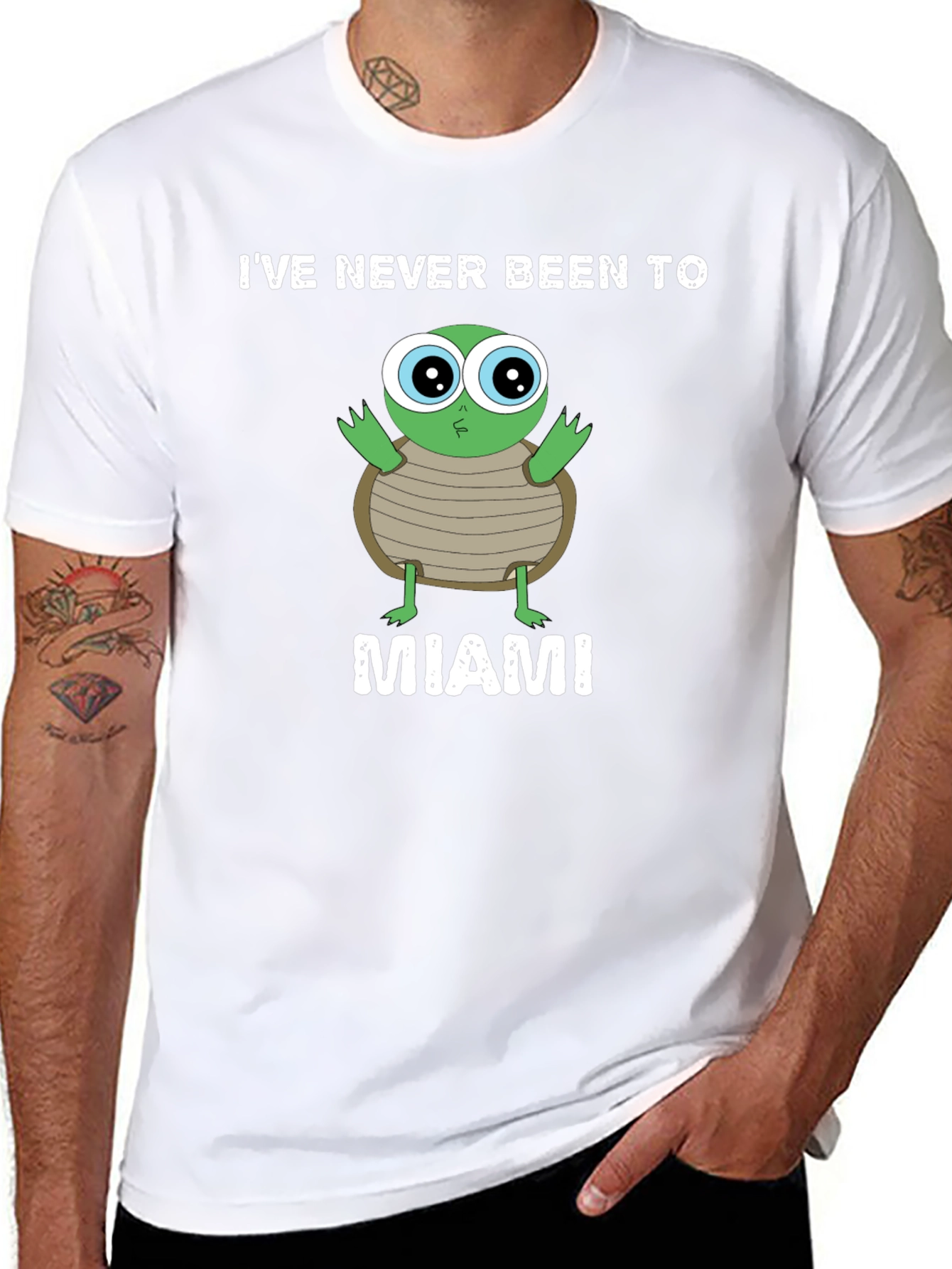 Funny Ive Never Been To Miami Turtle Graphic Tee
